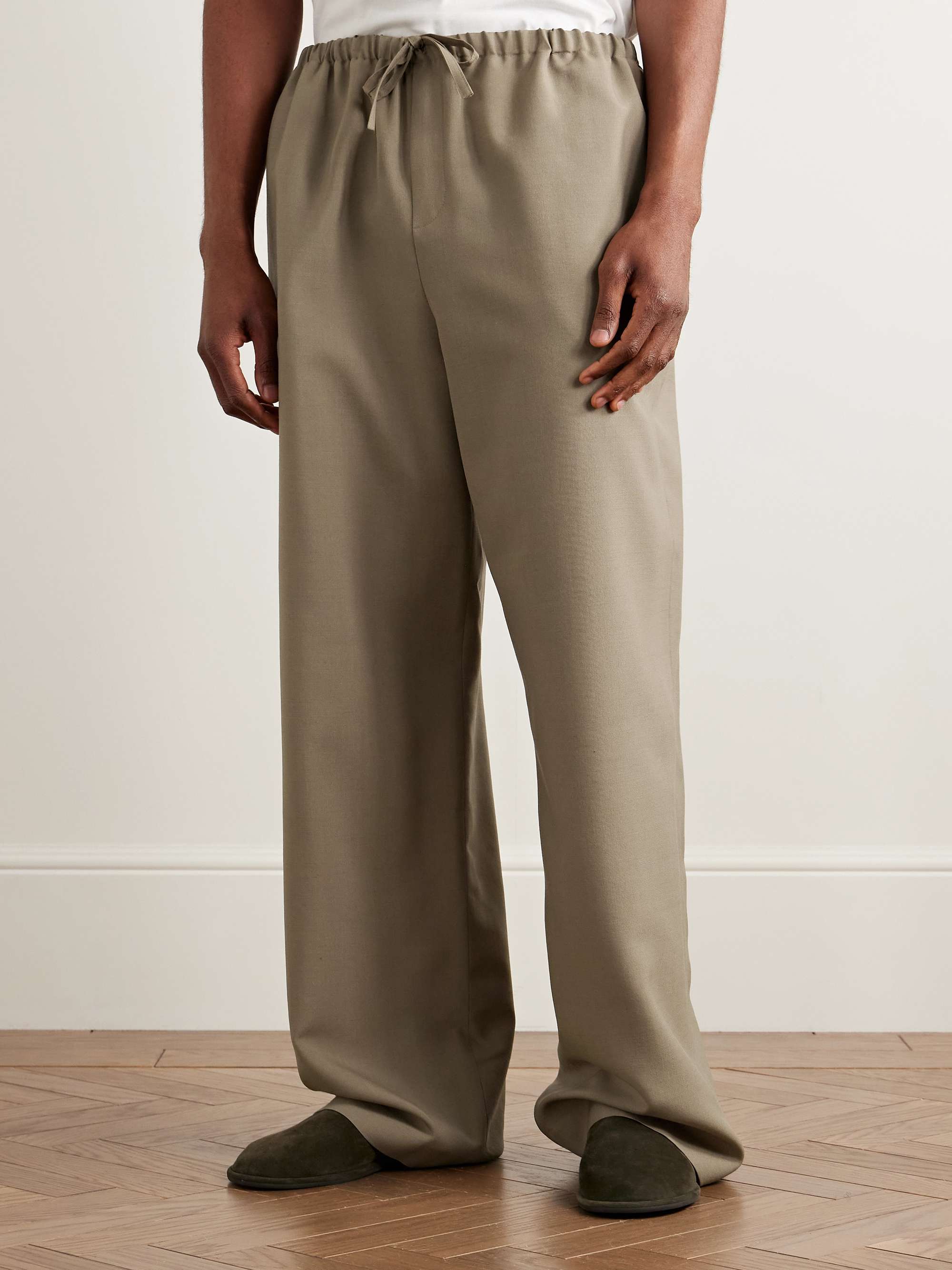Donatello Straight-Leg Wool and Mohair-Blend Drawstring Trousers view