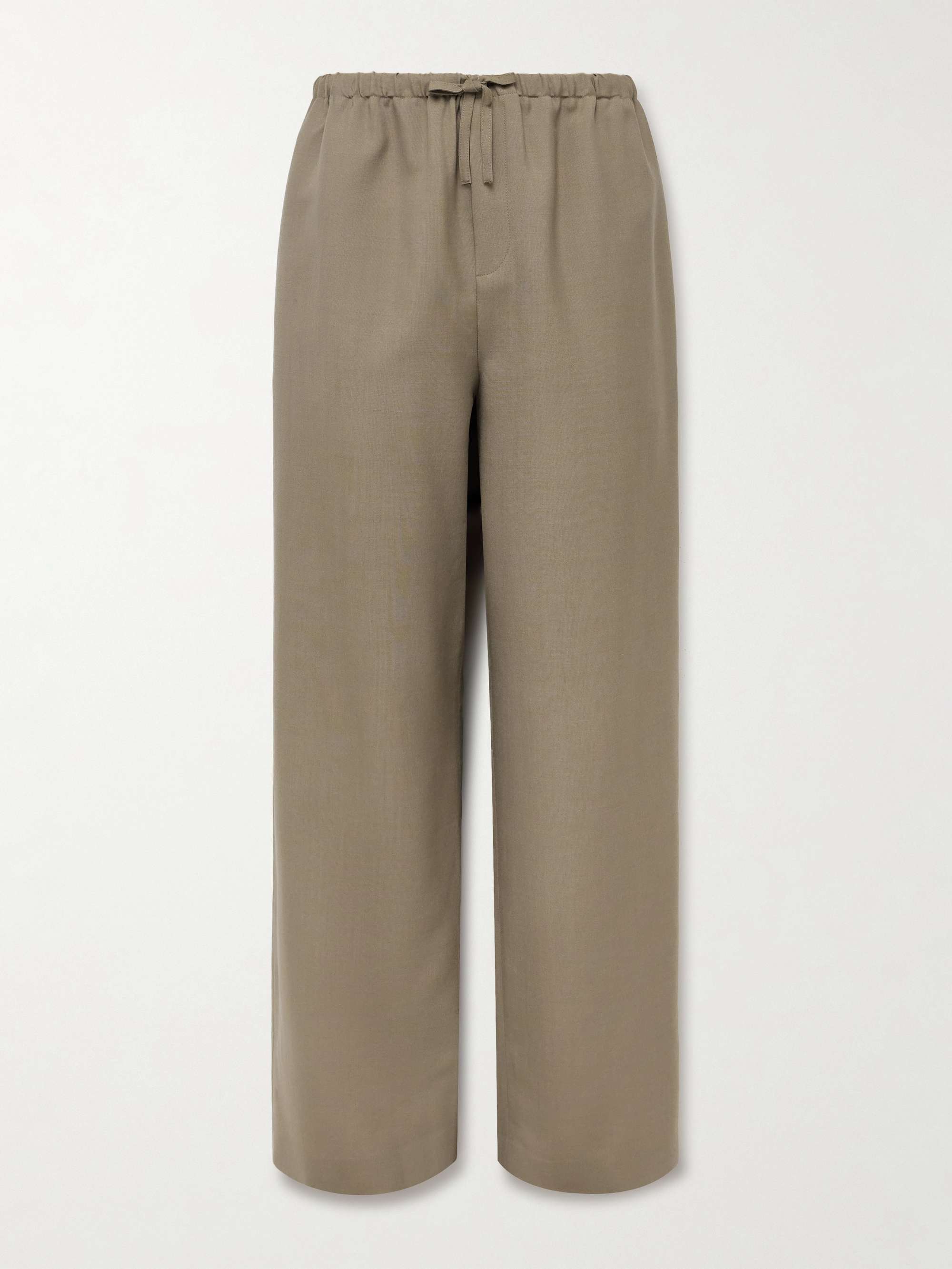 Donatello Straight-Leg Wool and Mohair-Blend Drawstring Trousers view