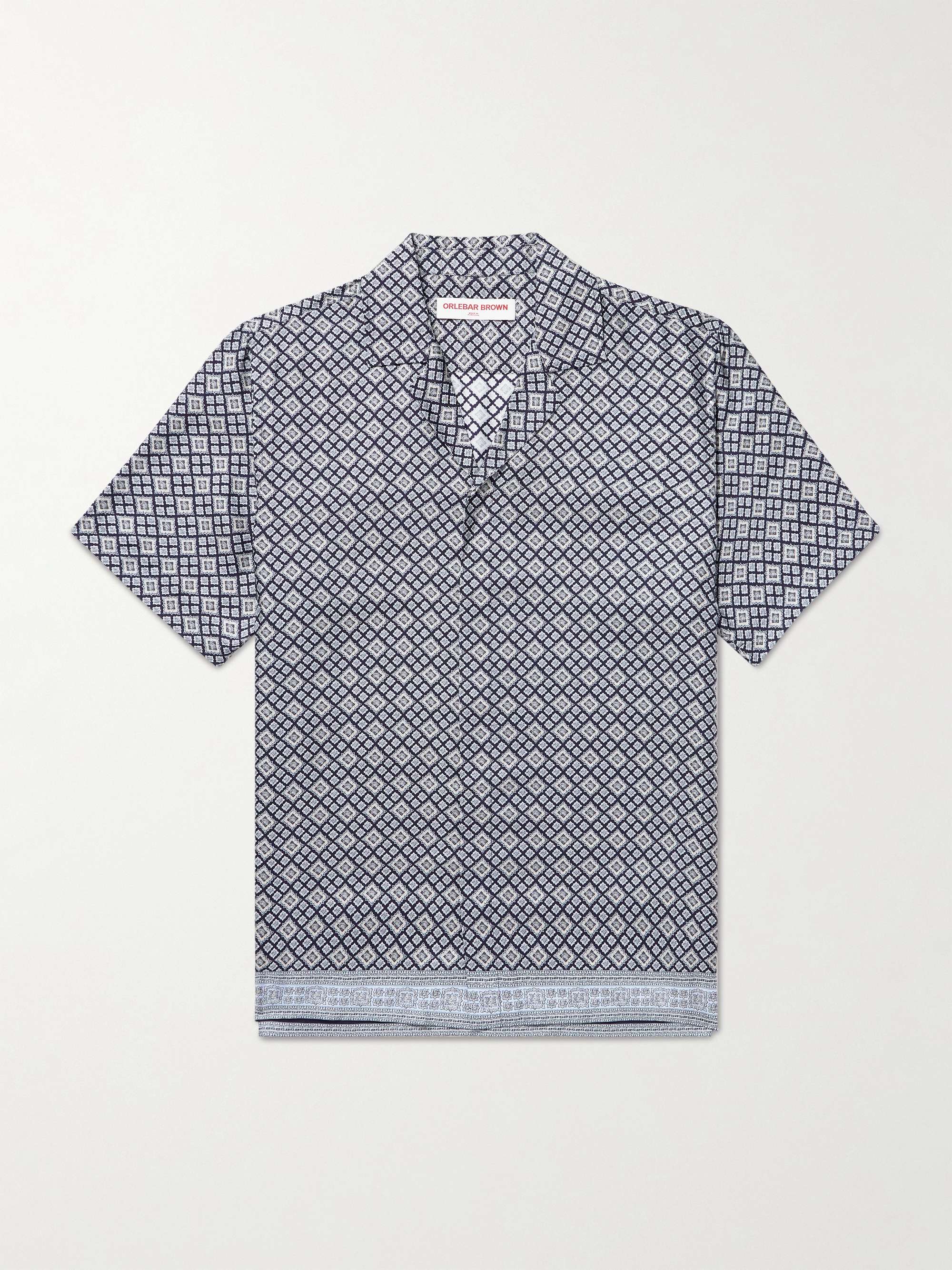 Maitan Camp-Collar Printed Silk-Twill Shirt view