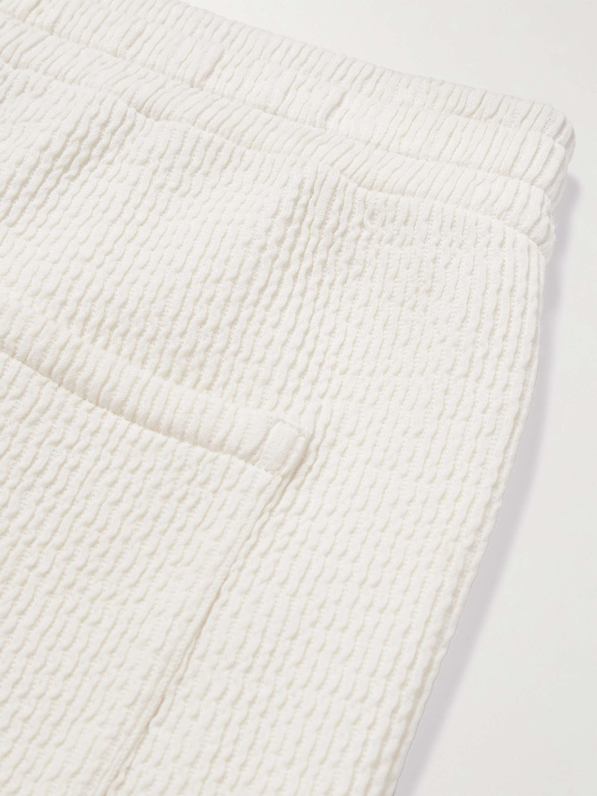 Trevone Straight-Leg Cotton-Blend Seersucker Drawstring Shorts view