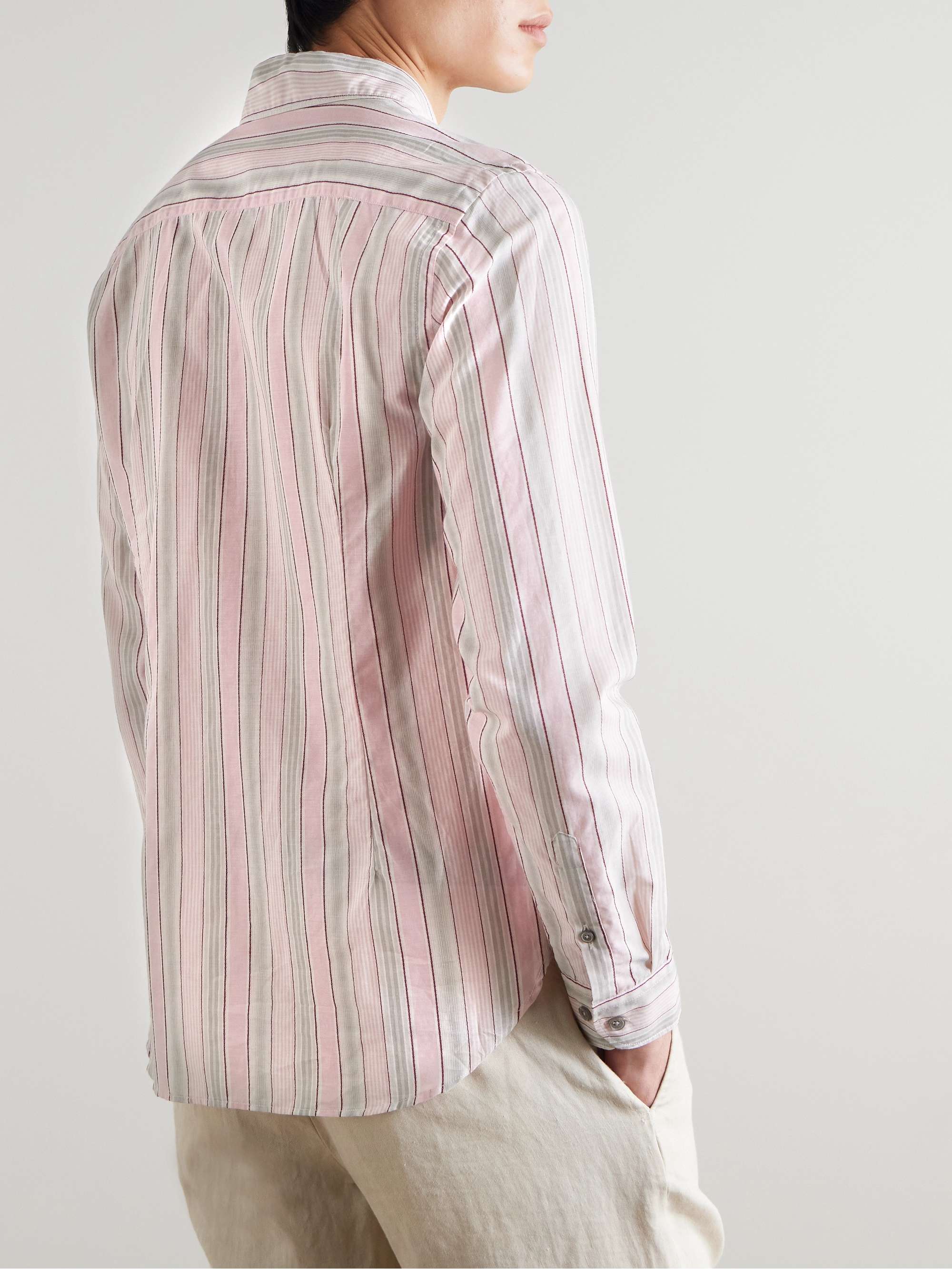 Giles Slim-Fit Striped Cotton Shirt view