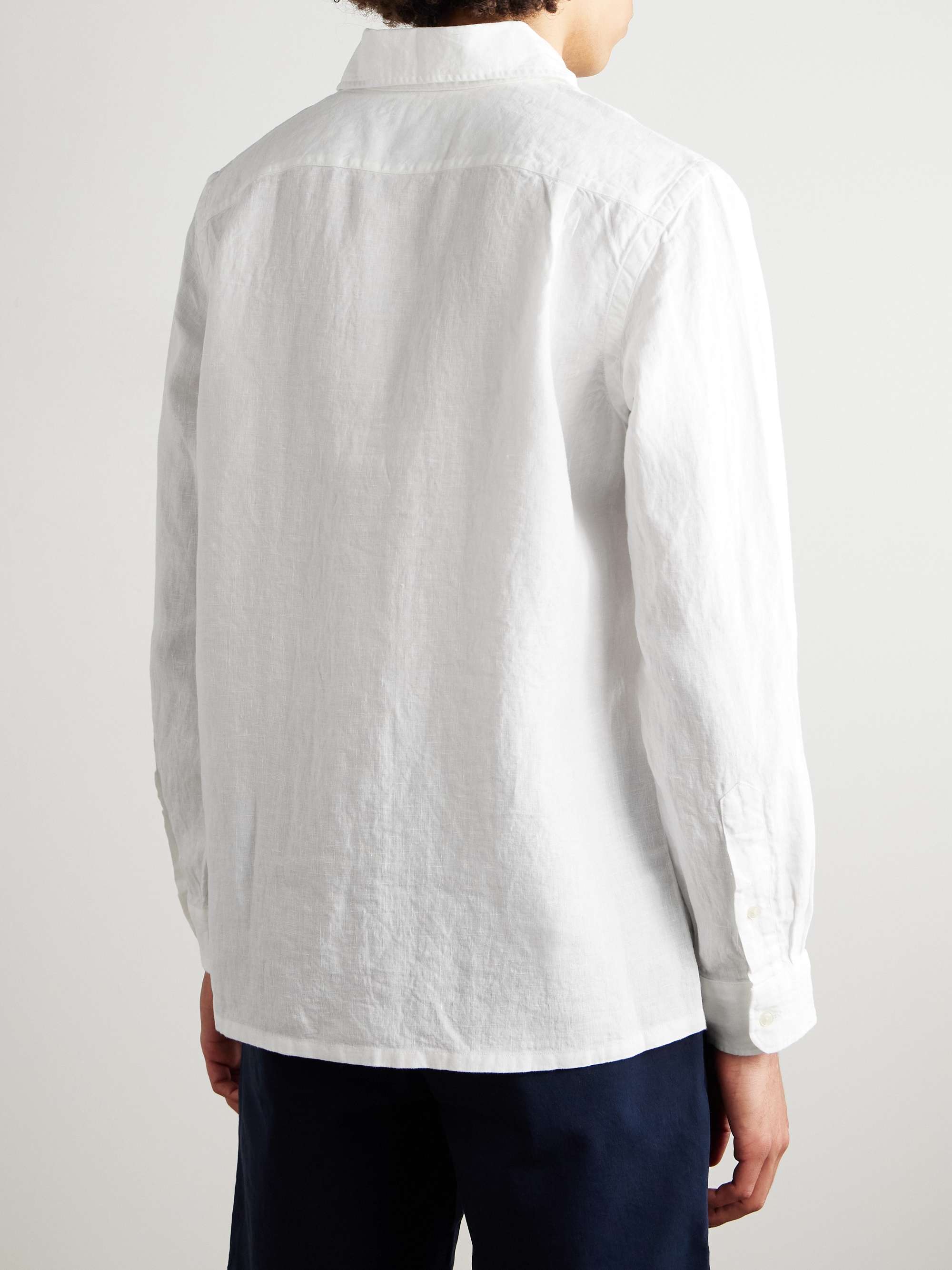 + Wimbledon Camp-Collar Logo-Embroidered Linen Shirt view