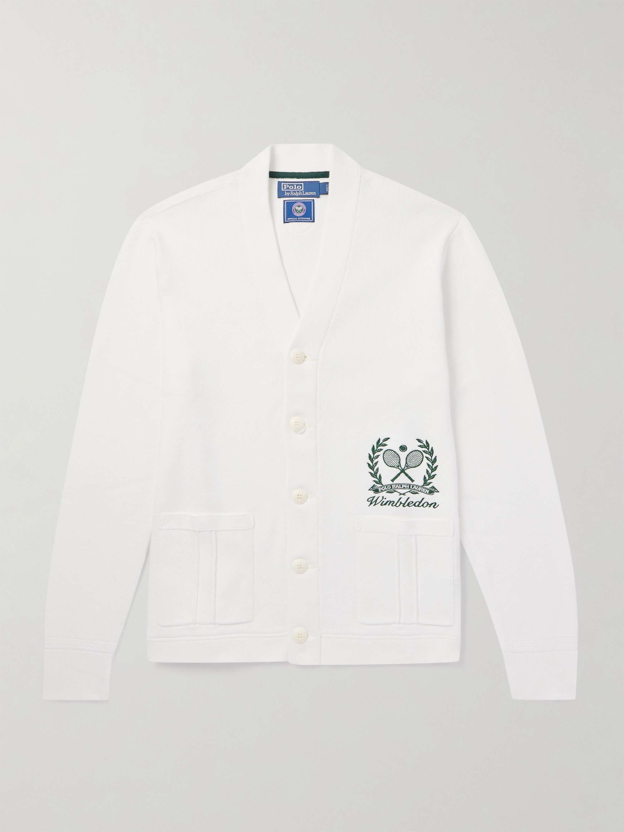 + Wimbledon Logo-Embroidered Appliquéd Cotton Cardigan view