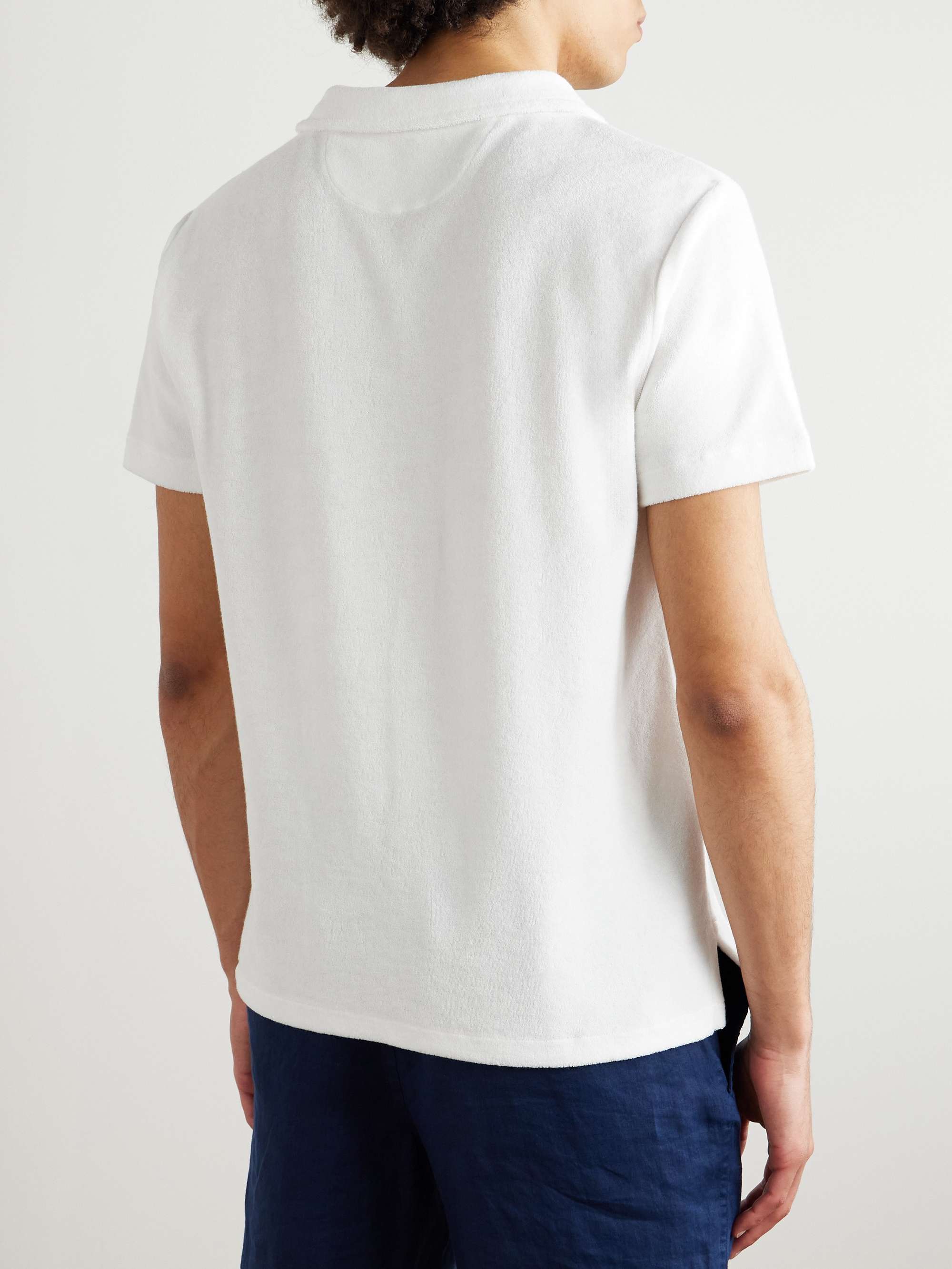 Logo-Embroidered Cotton-Terry Polo Shirt view
