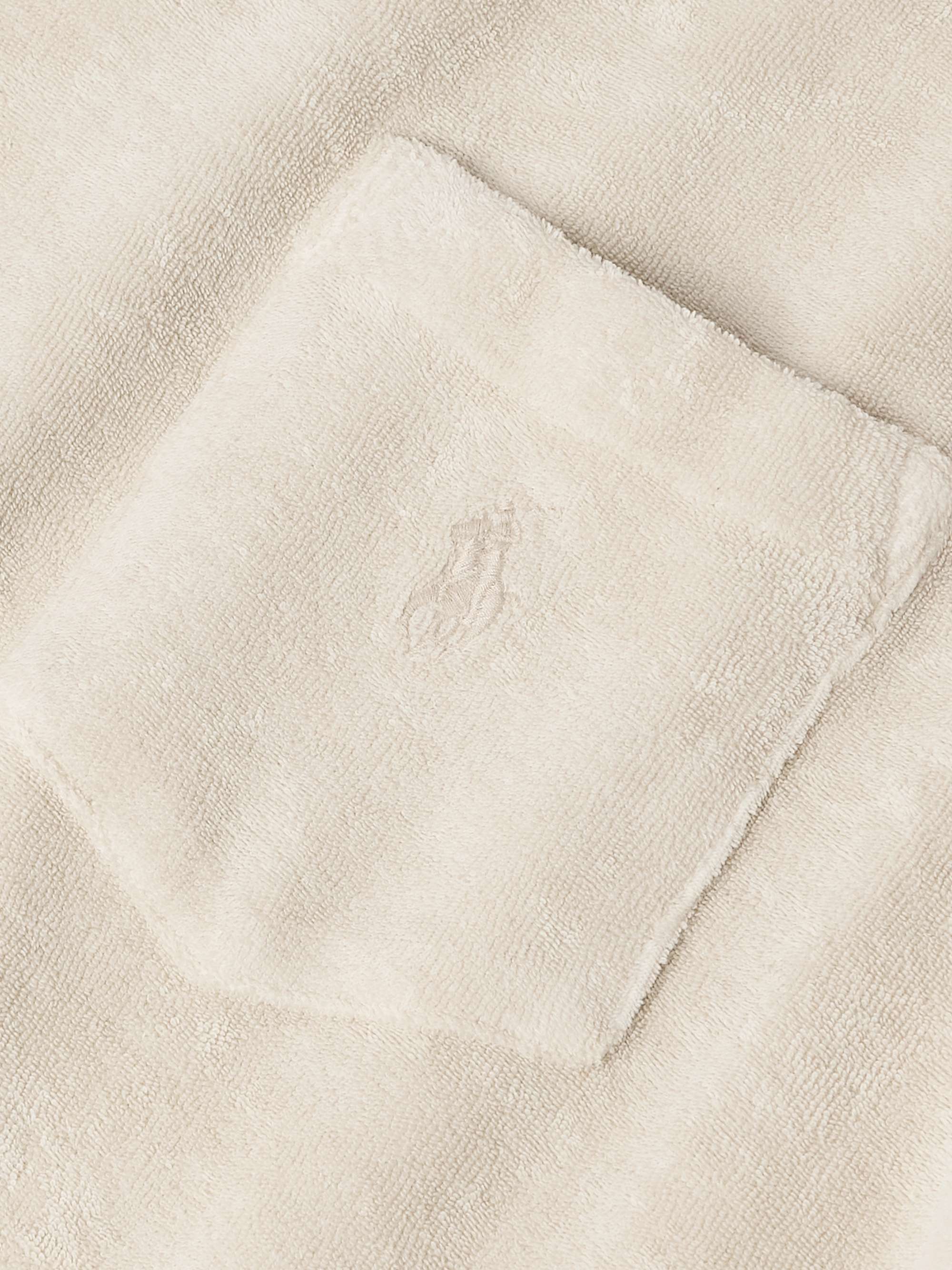 Logo-Embroidered Garment-Dyed Cotton-Terry Polo Shirt view