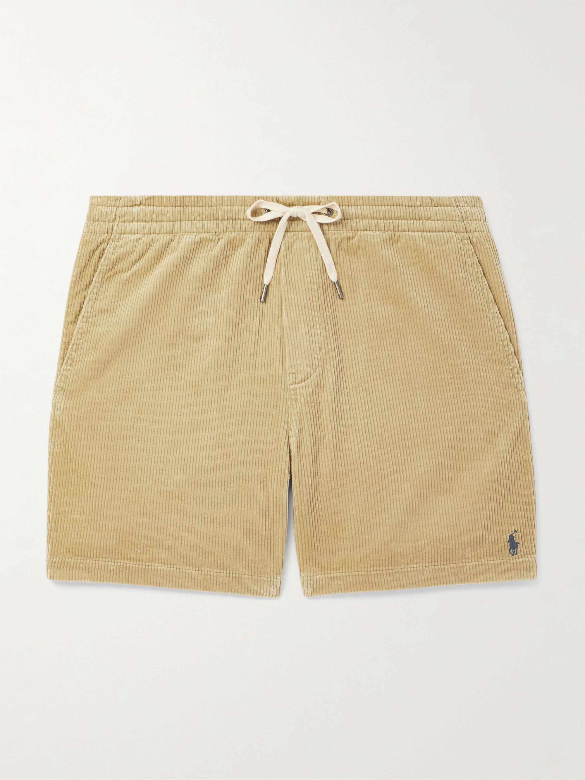 Prepster Straight-Leg Logo-Embroidered Cotton-Corduroy Drawstring Shorts view