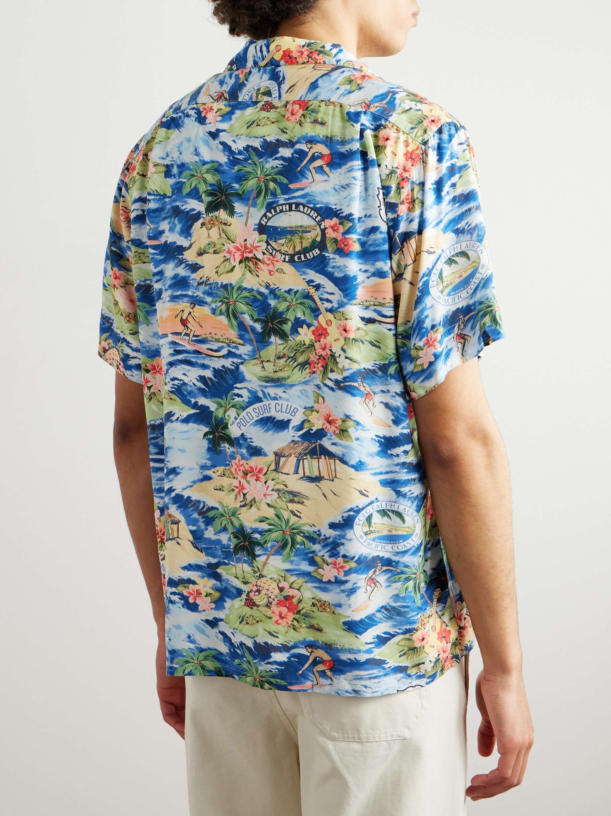 Clady Convertible-Collar Printed Poplin Shirt view