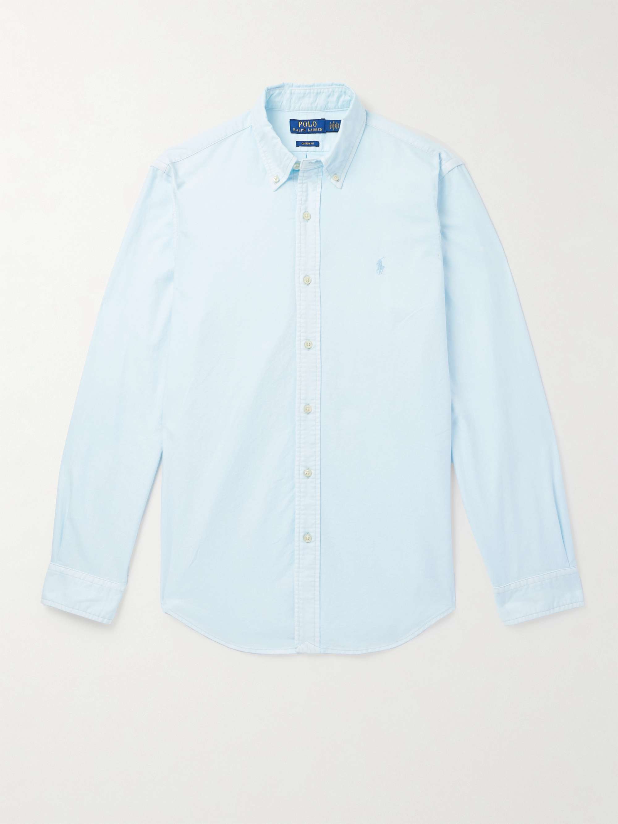 Button-Down Collar Logo-Embroidered Cotton Oxford Shirt view