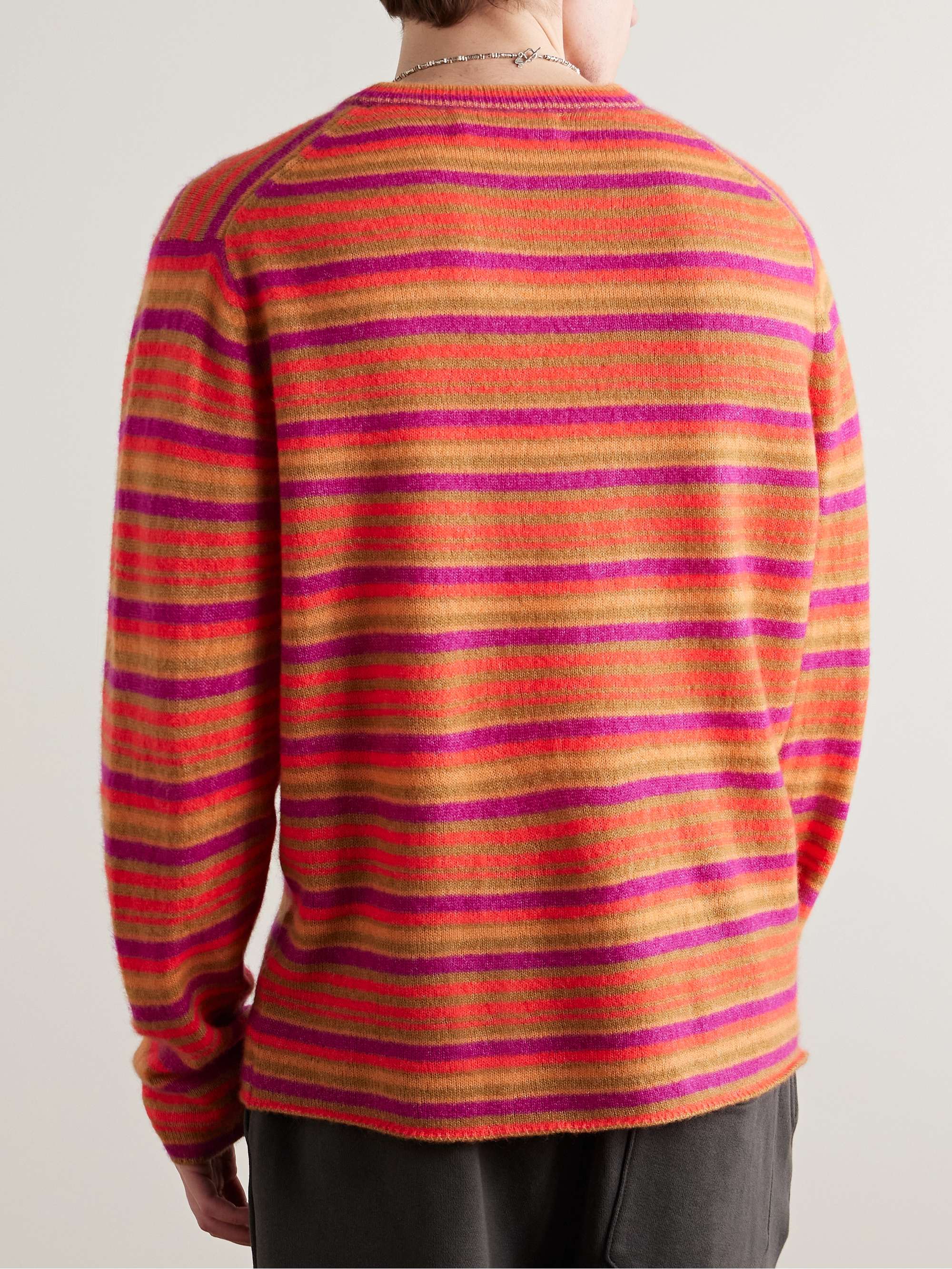 Striped Cashmere and Cotton-Blend Sweater view