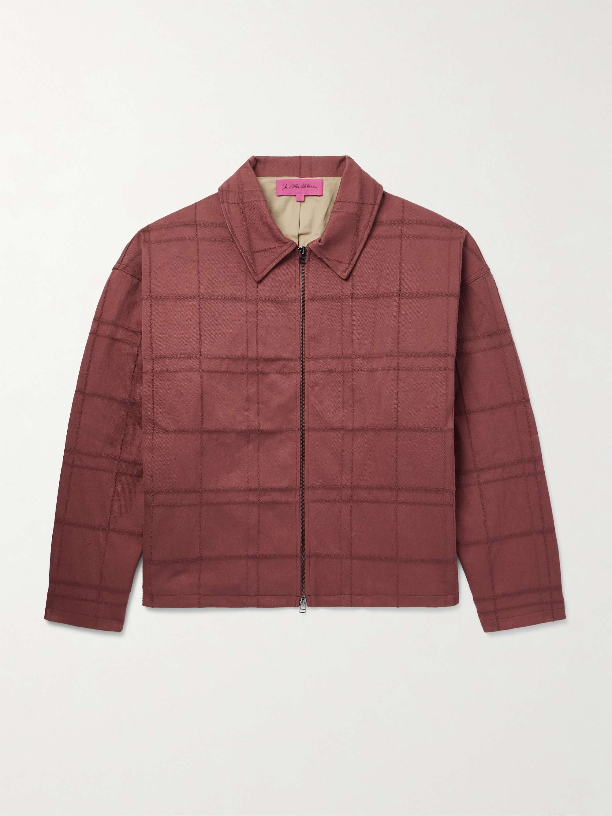 Checked Cotton-Blend Jacquard Jacket view