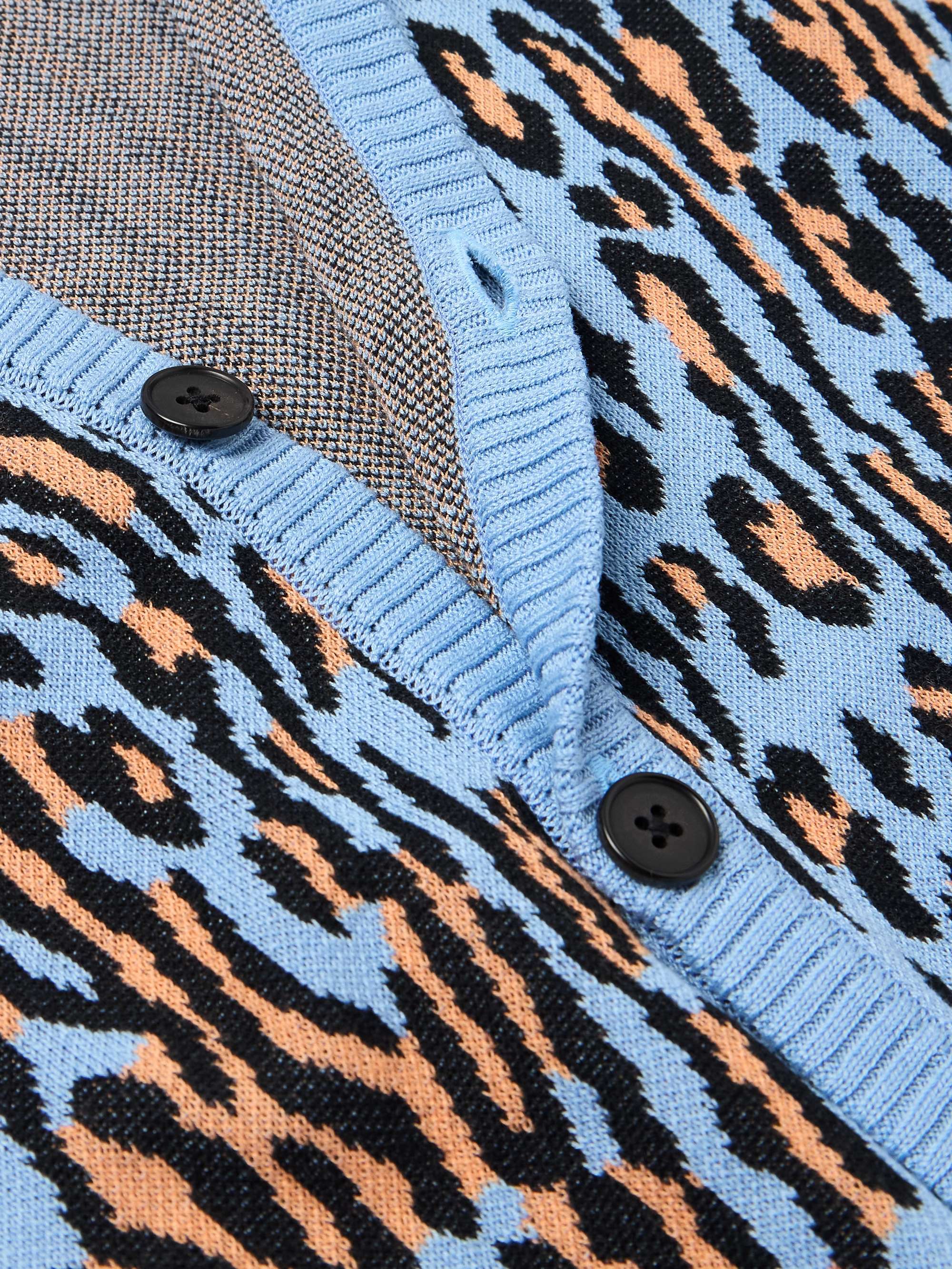 Leopard Cotton-Jacquard Cardigan view