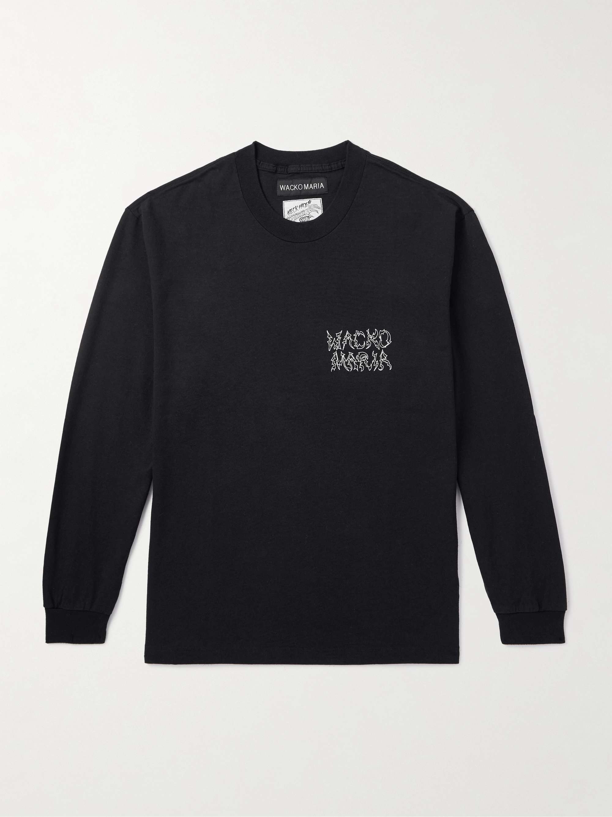 + Neck Face Logo-Embroidered Printed Cotton-Jersey T-Shirt view