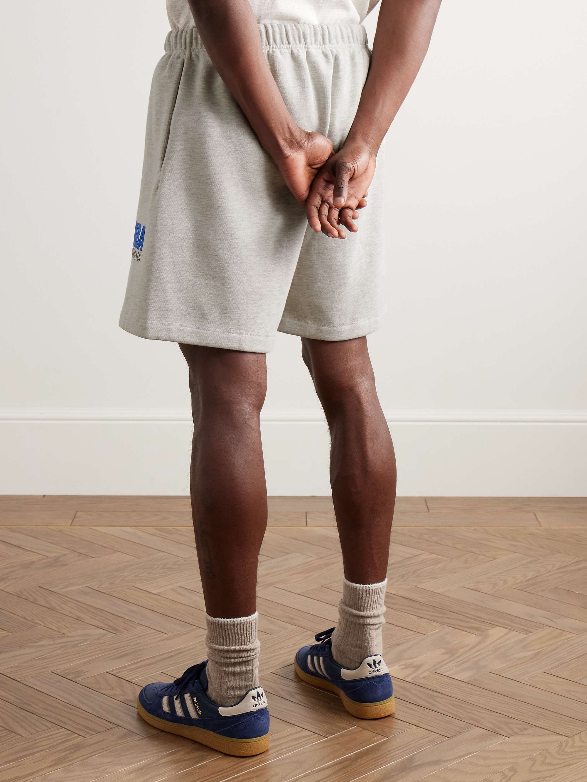 + NBA Straight-Leg Appliquéd Cotton-Blend Jersey Drawstring Shorts view
