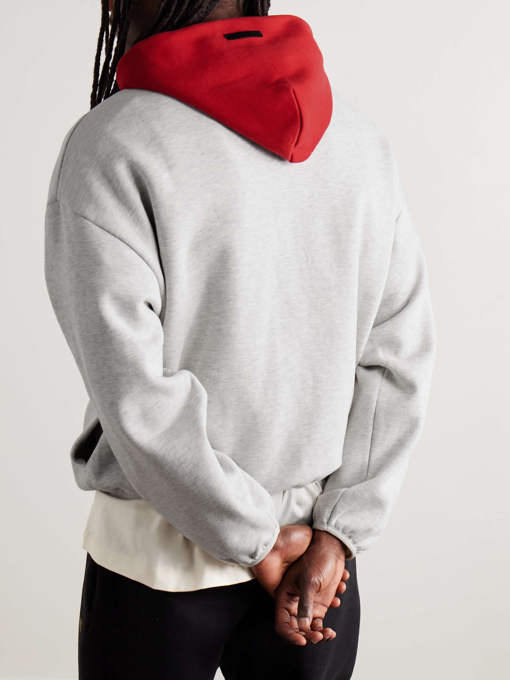 + NBA Chicago Bulls Cropped Appliquéd Cotton-Blend Jersey Hoodie view