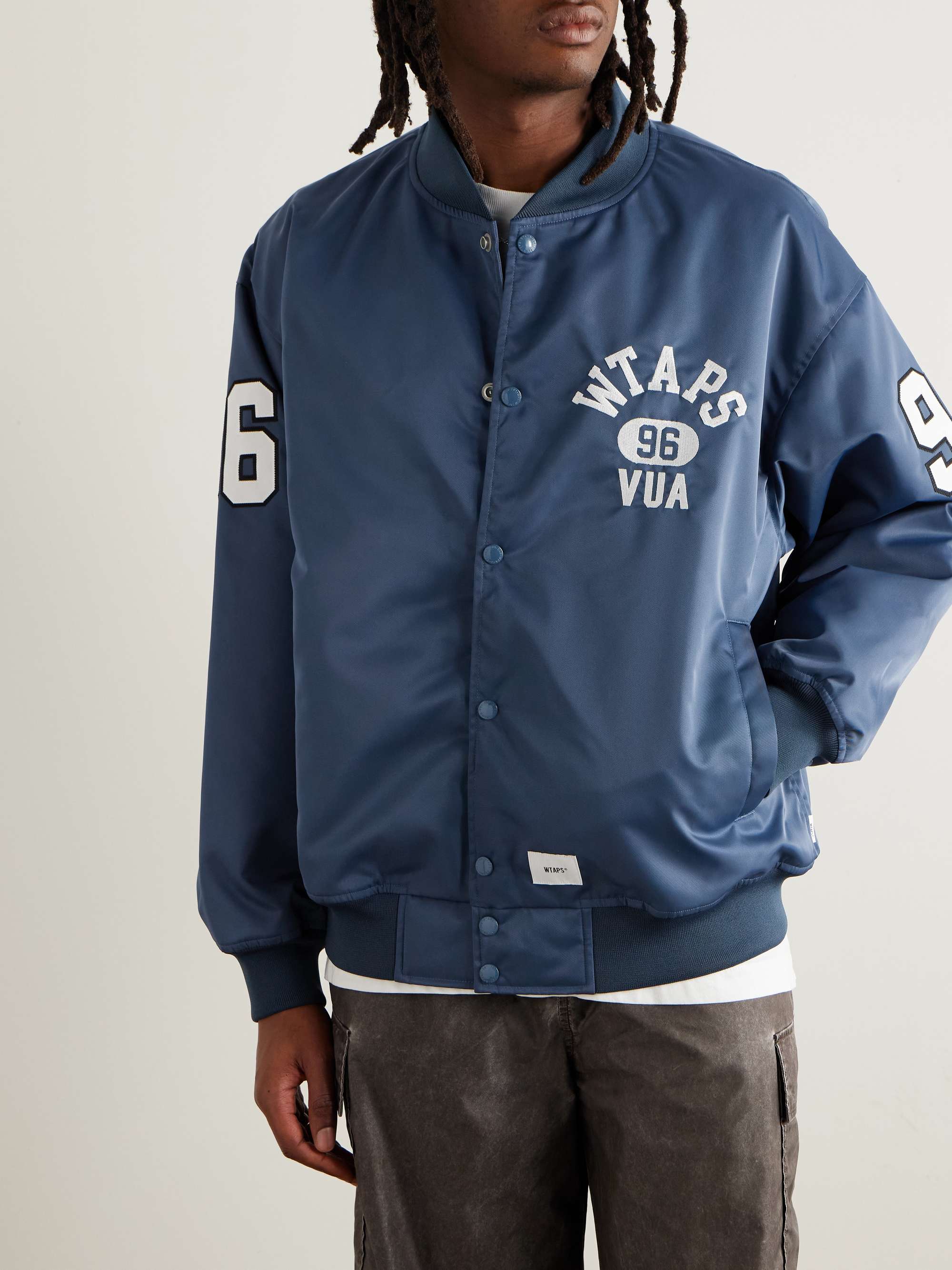 Team Logo-Appliquéd Padded Nylon-Twill Bomber Jacket view