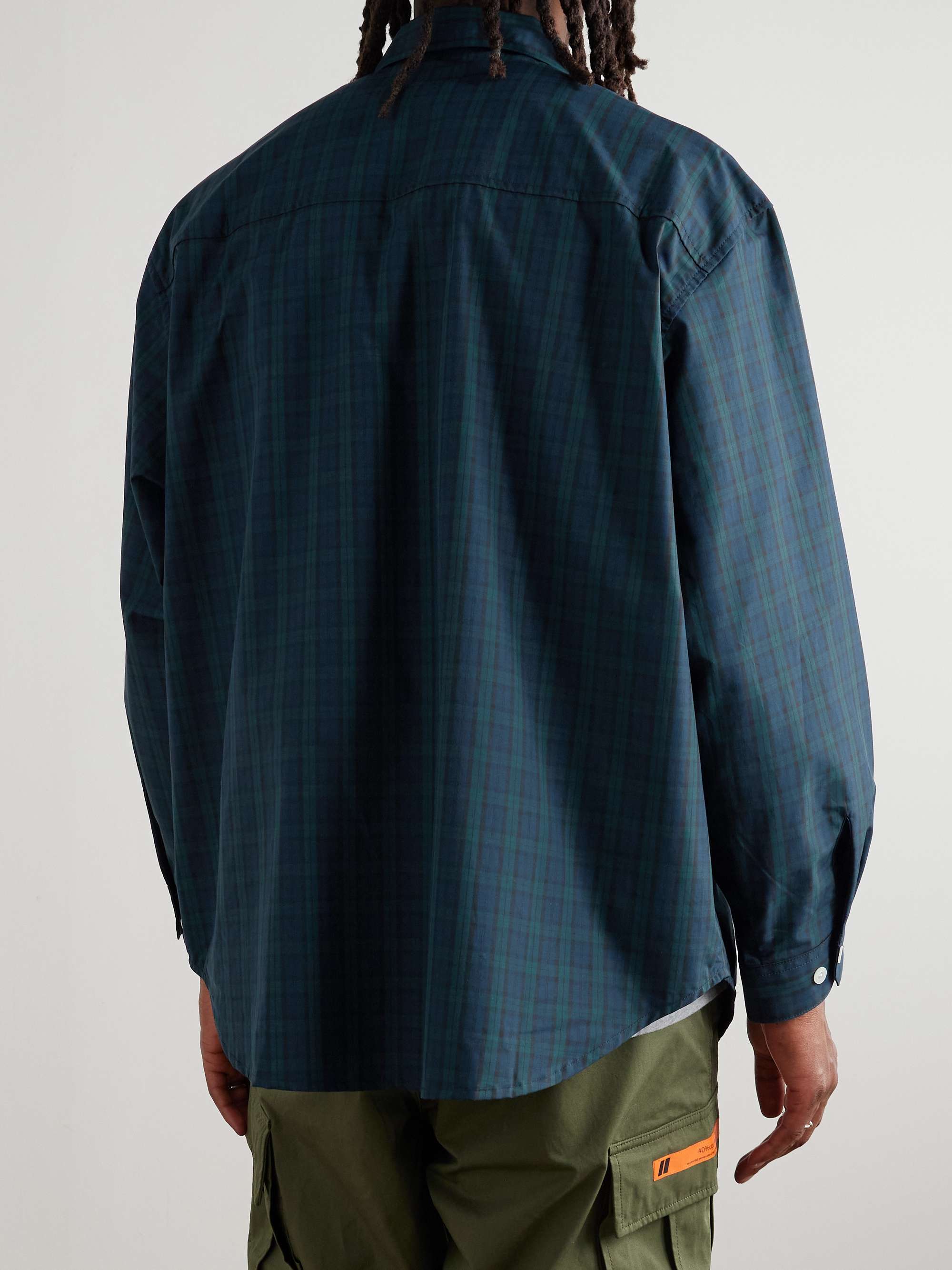 Logo-Appliquéd Checked Cotton-Broadcloth Shirt view