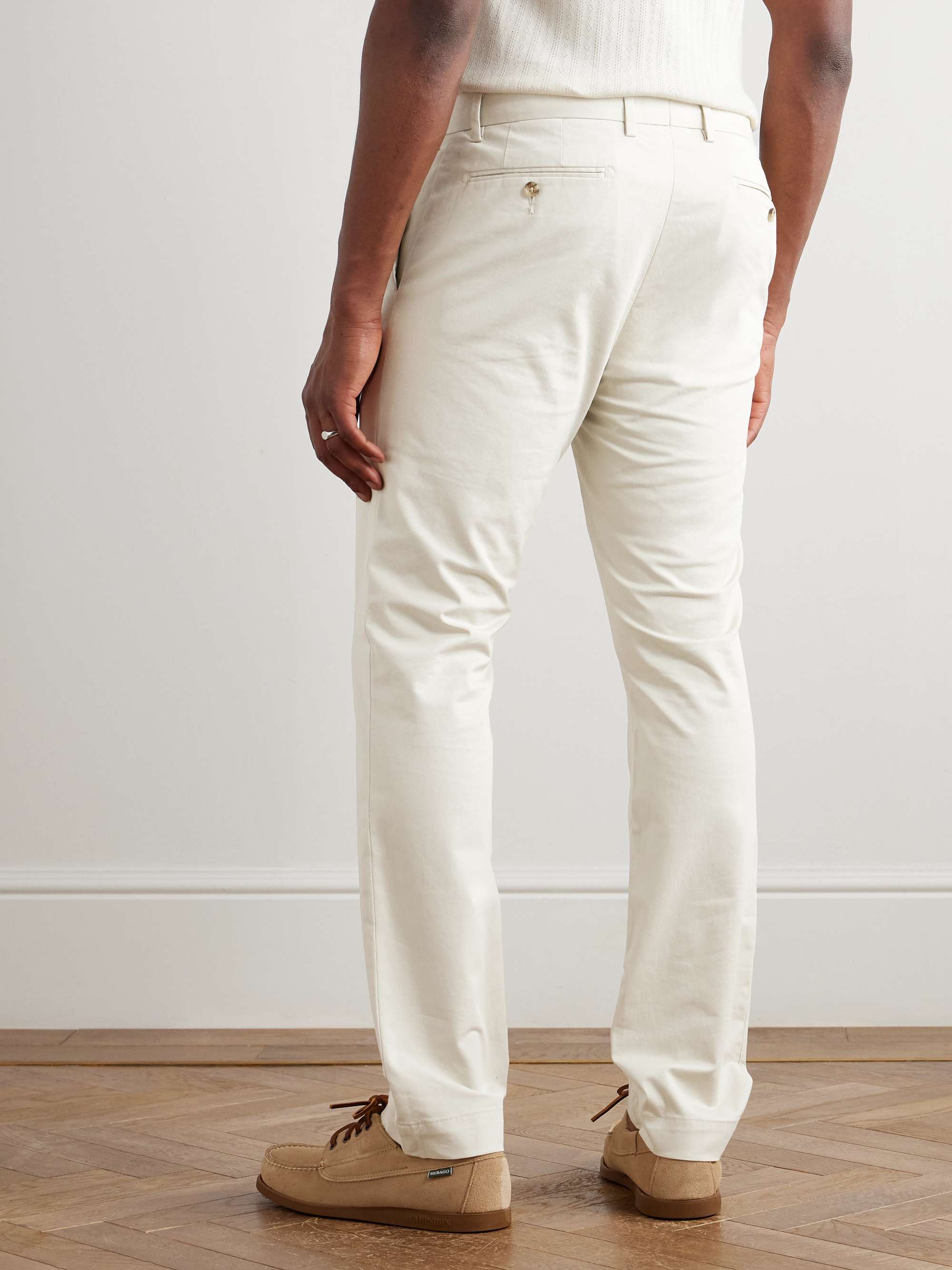 Slim-Fit Stretch-Cotton Twill Trousers view