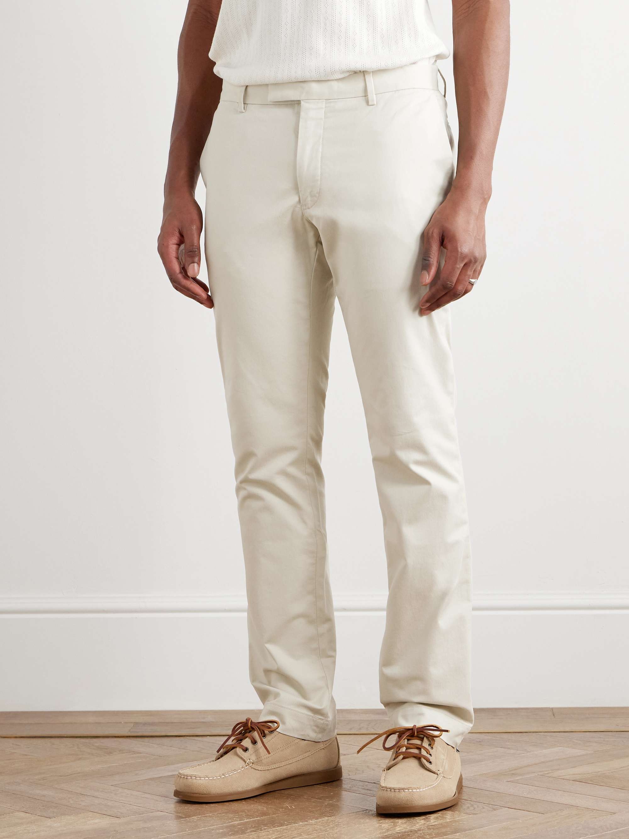 Slim-Fit Stretch-Cotton Twill Trousers view