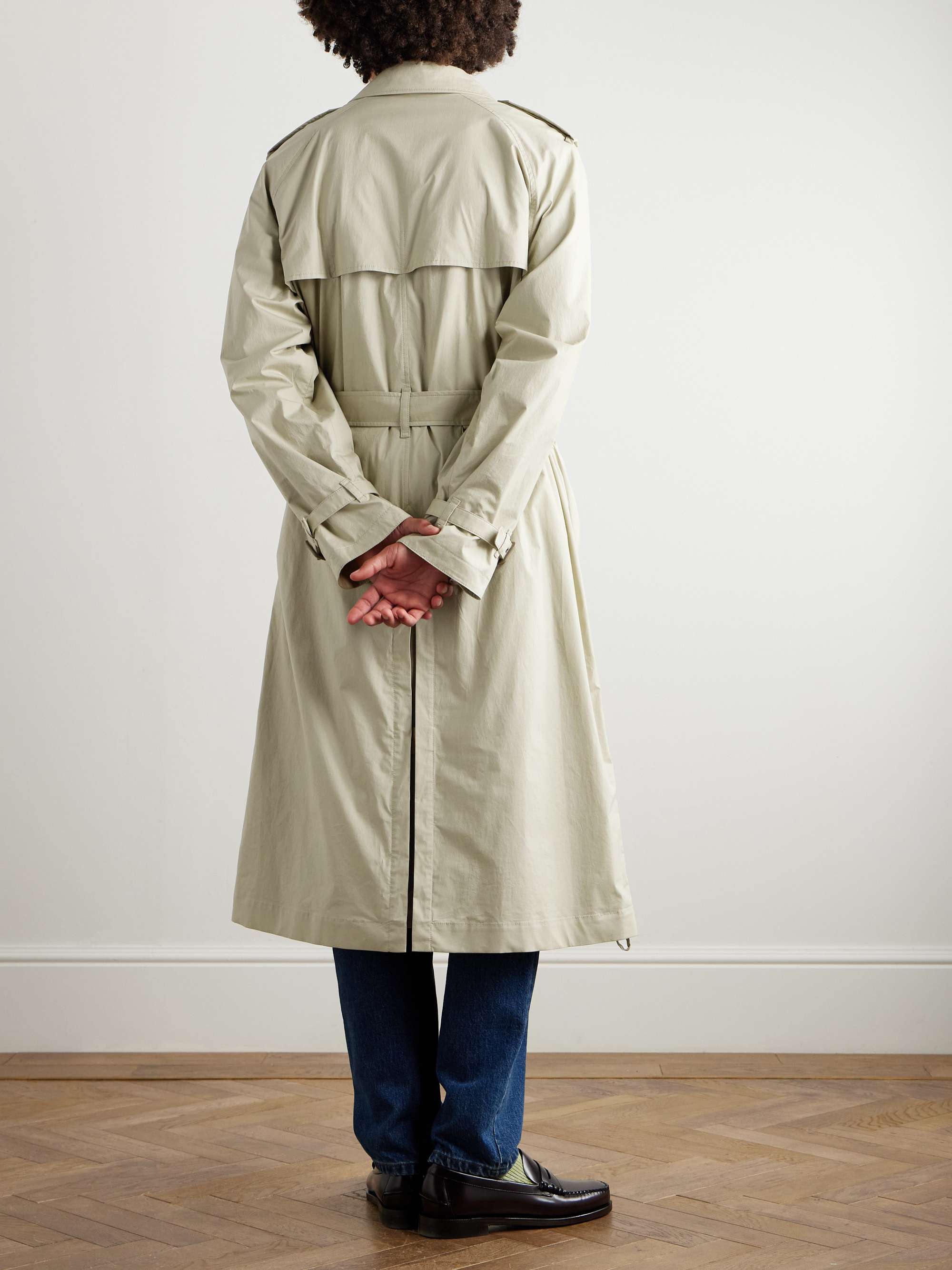 Belted Stretch-Cotton Poplin Trench Coat view
