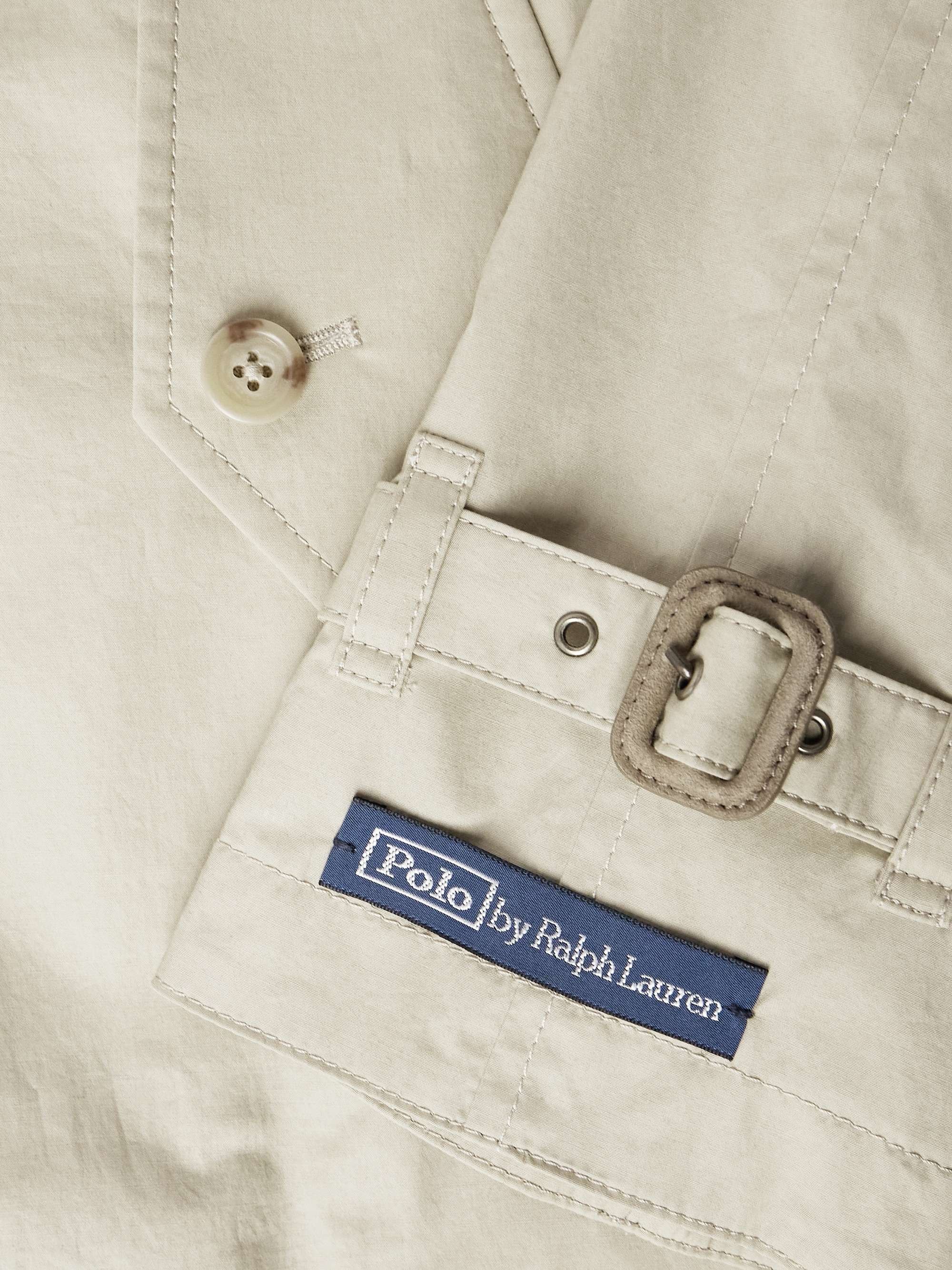 Belted Stretch-Cotton Poplin Trench Coat view