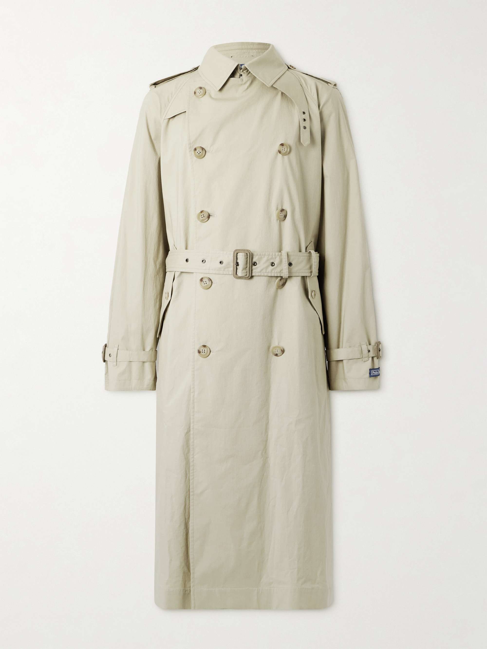 Belted Stretch-Cotton Poplin Trench Coat view