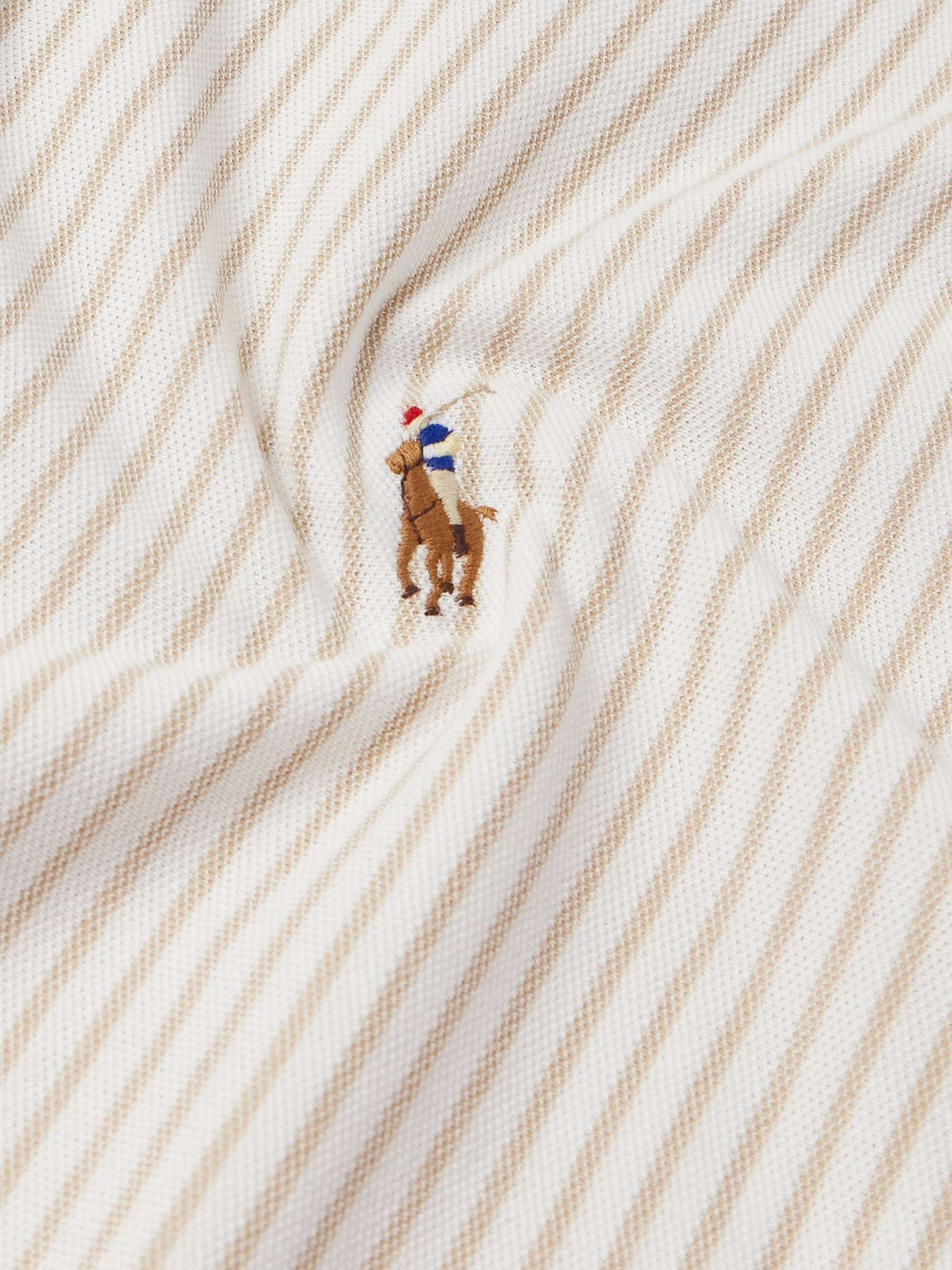 Slim-Fit Button-Down Collar Logo-Embroidered Striped Cotton Shirt view