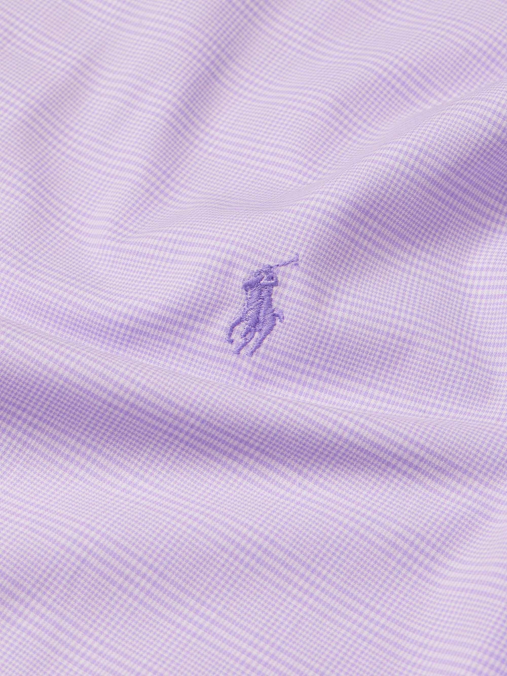 Logo-Embroidered Checked Cotton-Blend Poplin Shirt view