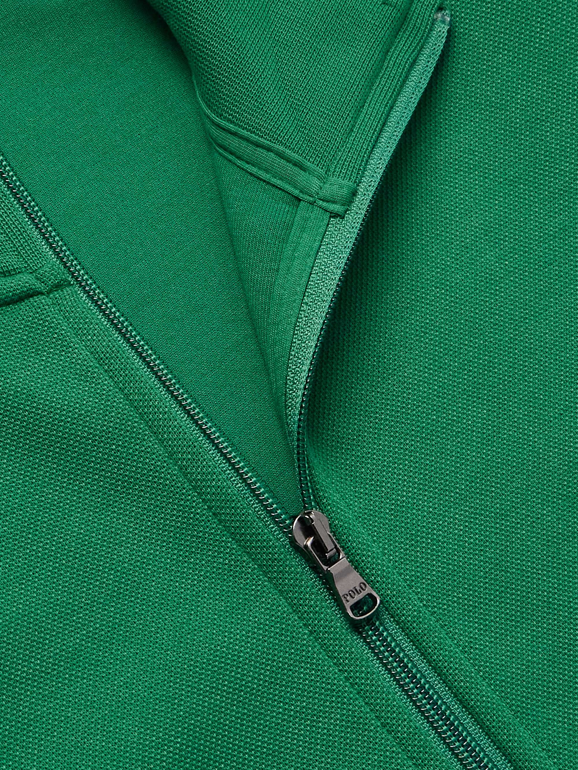 Striped Cotton-Blend Jersey Zip-Up Sweatshirt view