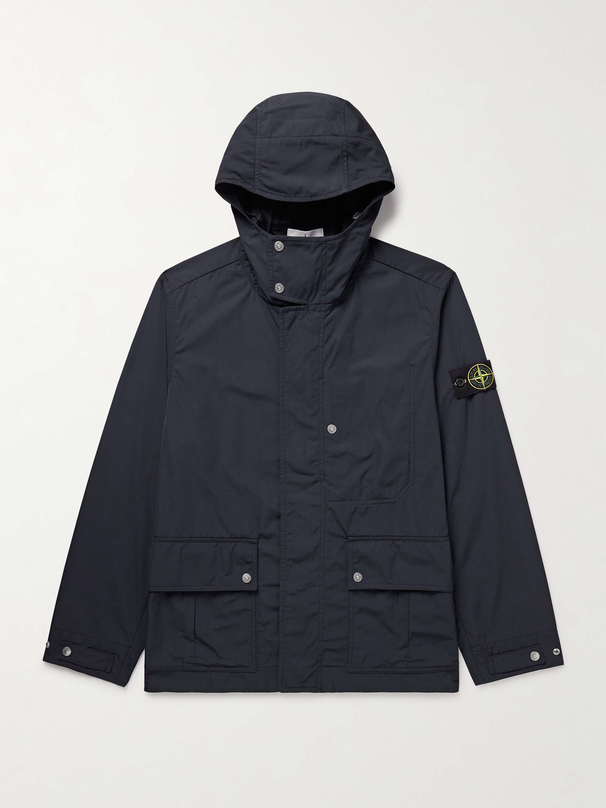 Logo-Appliquéd Micro Twill Hooded Parka view