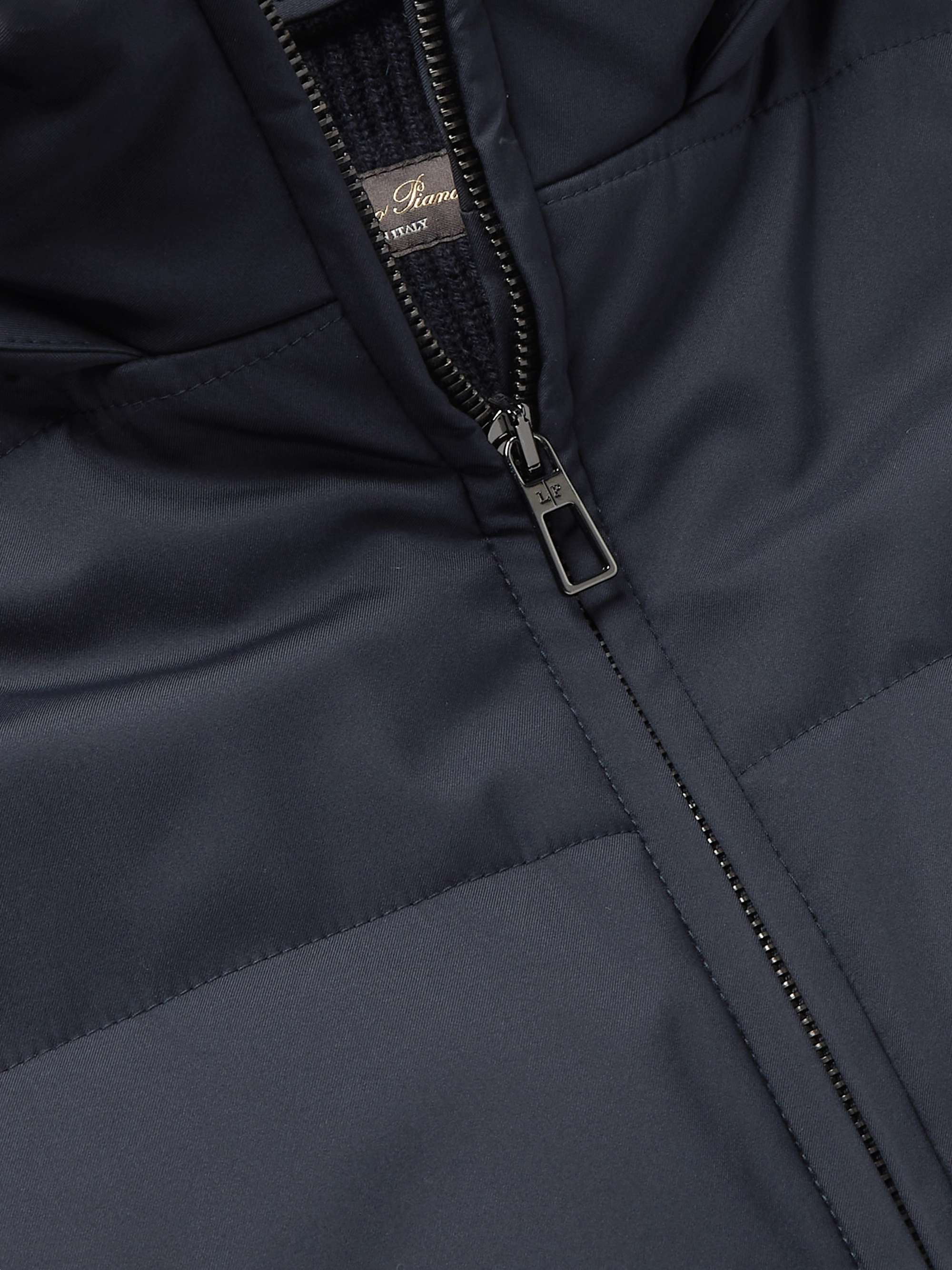 Cashmere-Trimmed Quilted Softshell Hooded Jacket view