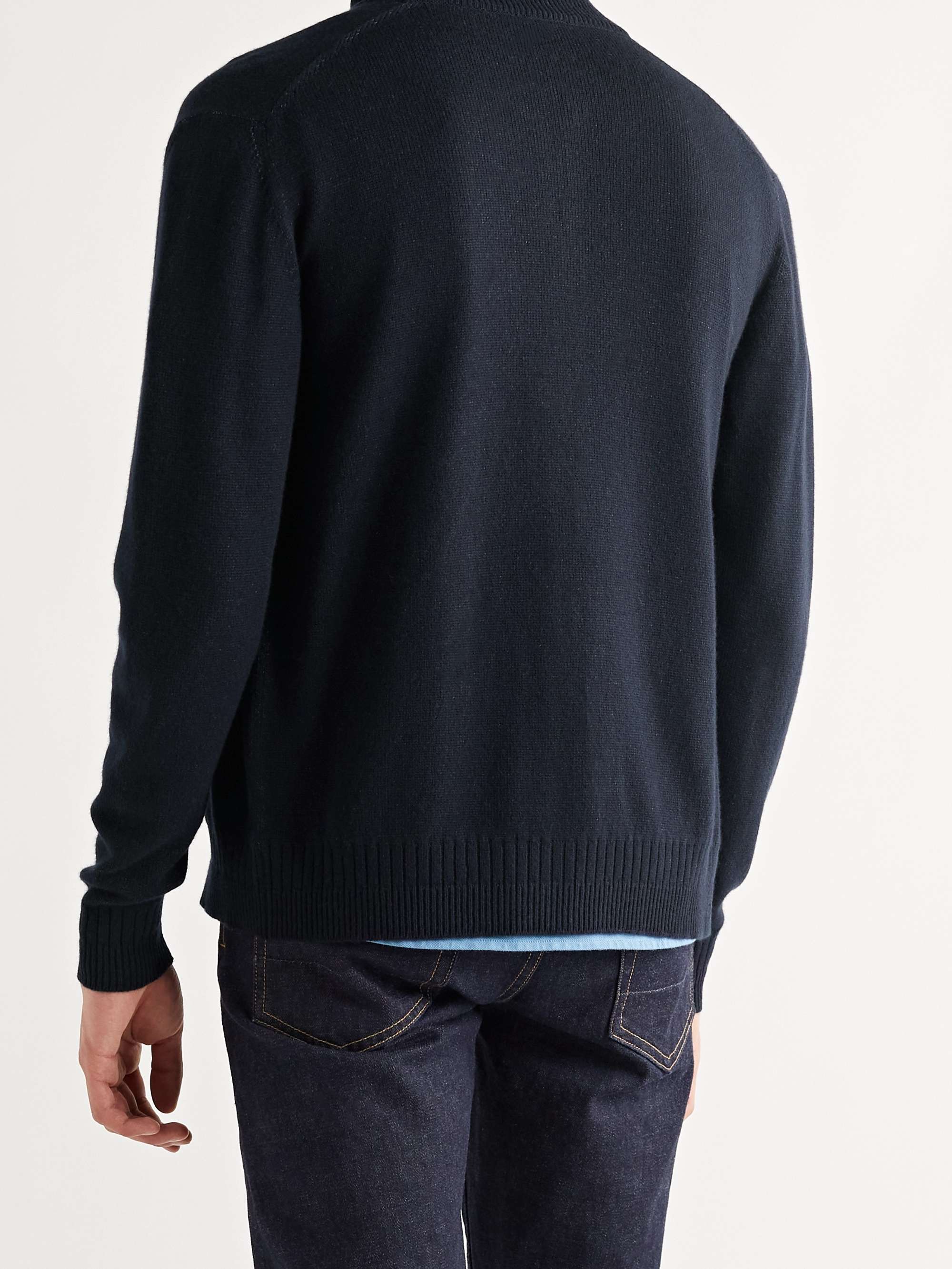 Mélange Baby Cashmere and Silk-Blend Zip-Up Cardigan view
