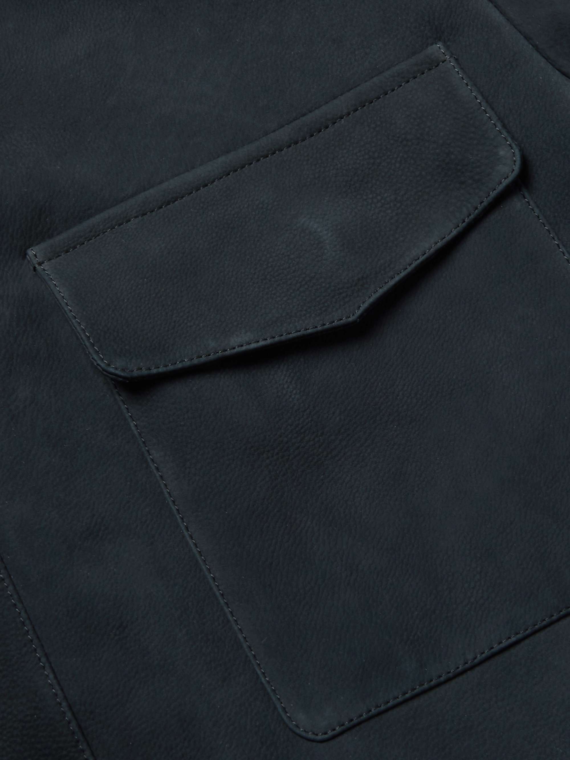 Traveller Biker Cashmere-Lined Nubuck Jacket view