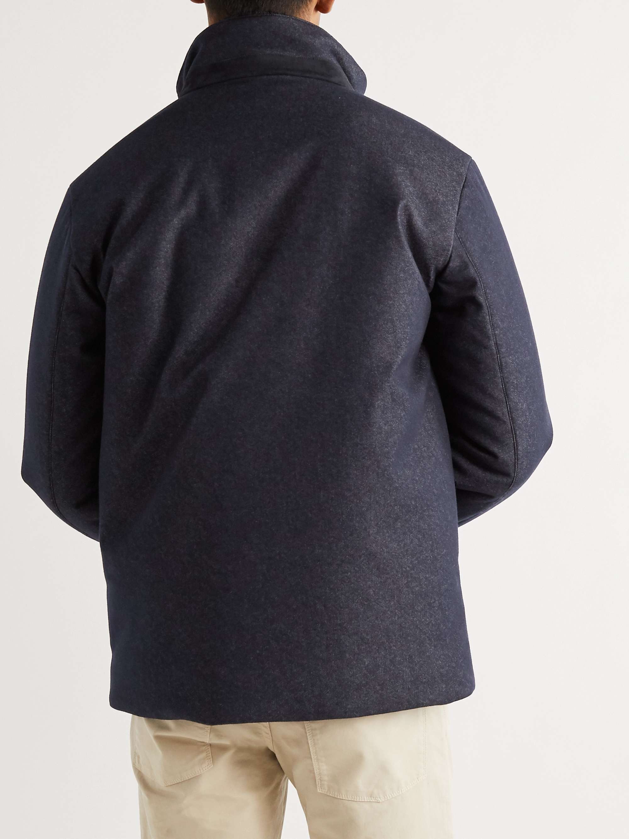 Storm System Virgin Wool-Blend Denim Bomber Jacket view