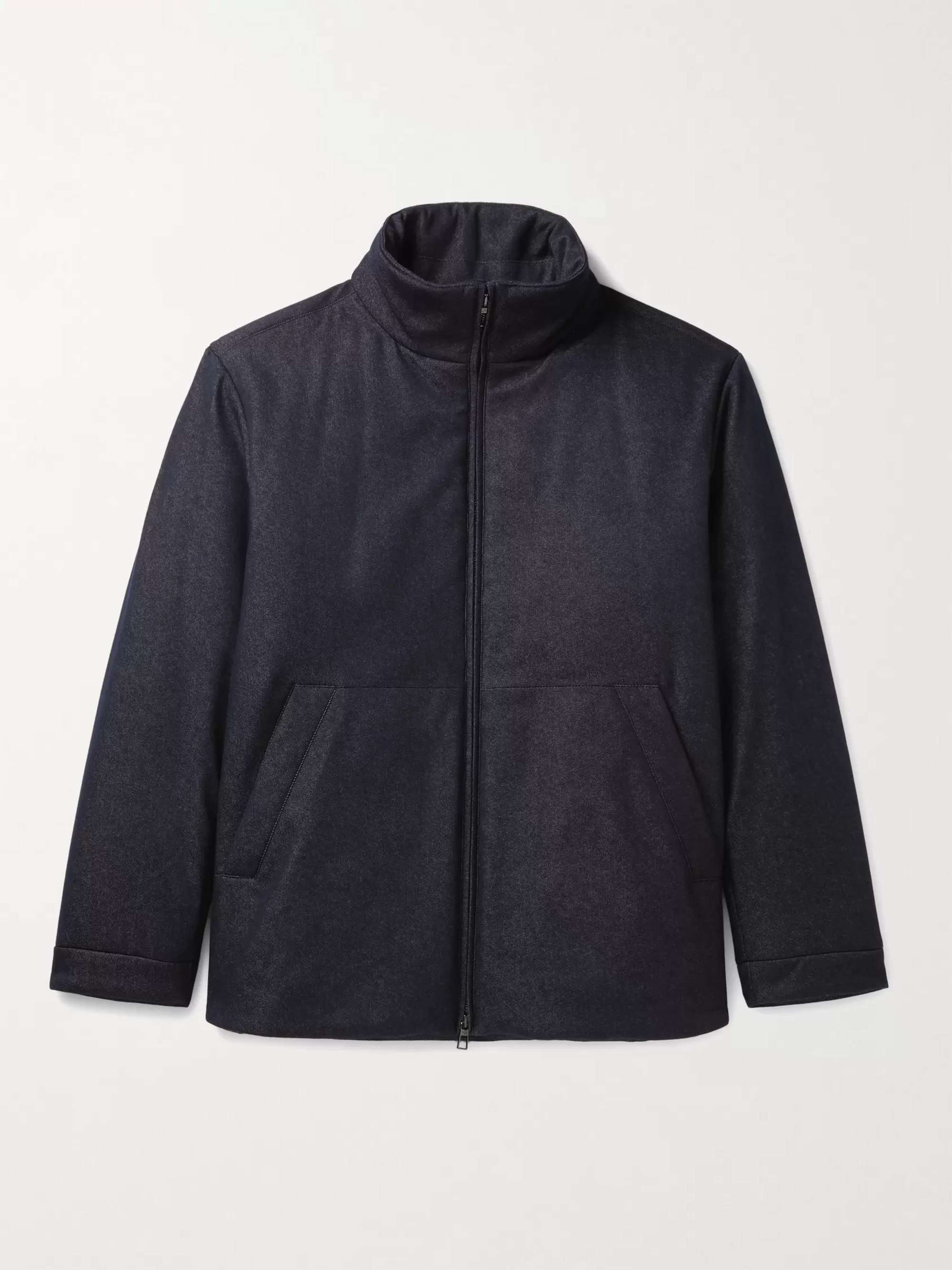Storm System Virgin Wool-Blend Denim Bomber Jacket view