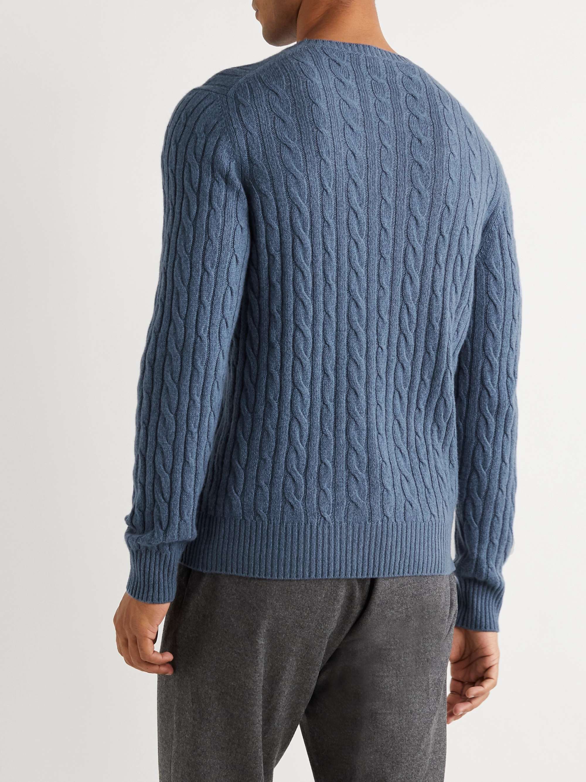 Slim-Fit Cable-Knit Baby Cashmere Sweater view