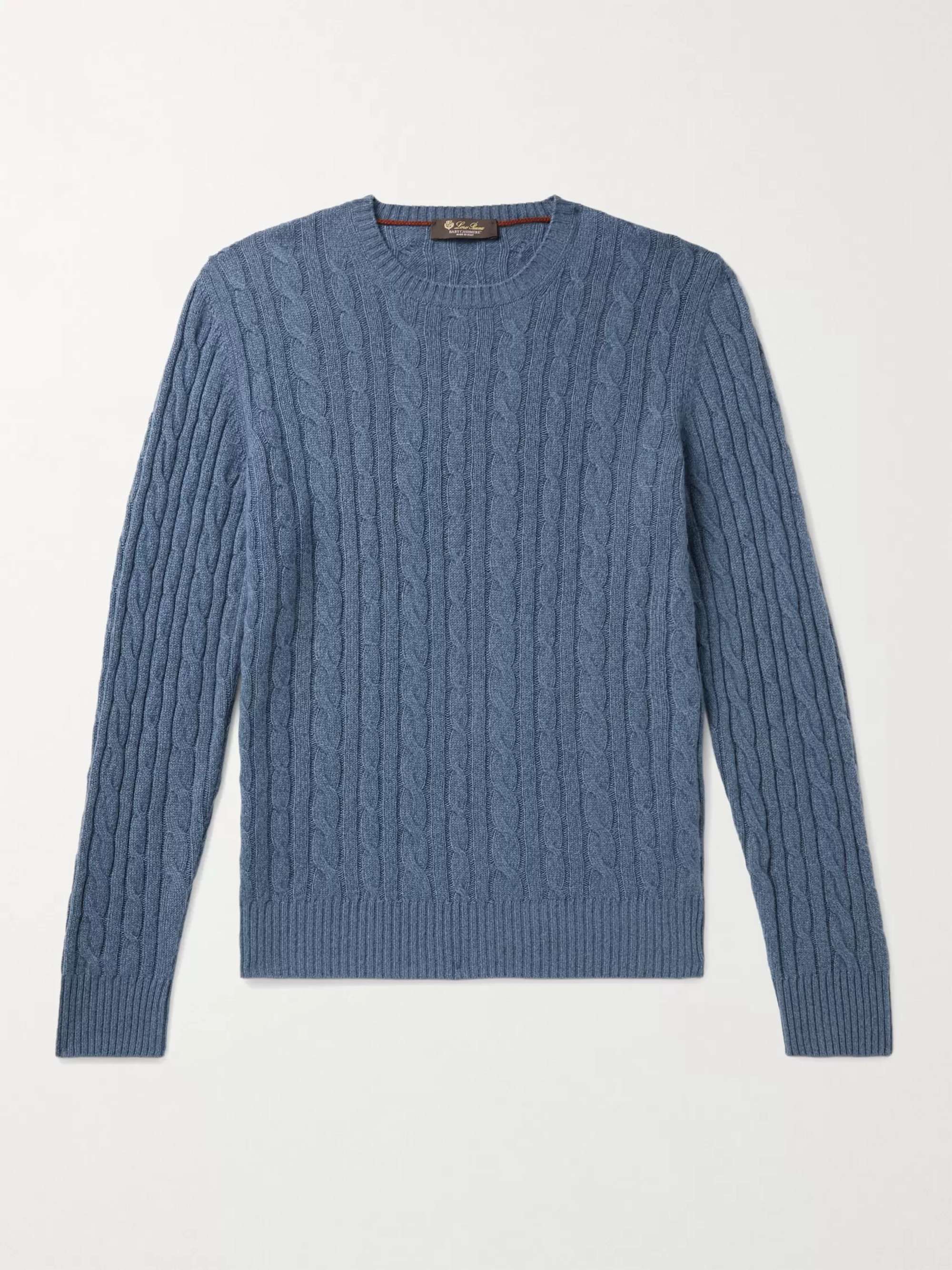 Slim-Fit Cable-Knit Baby Cashmere Sweater view