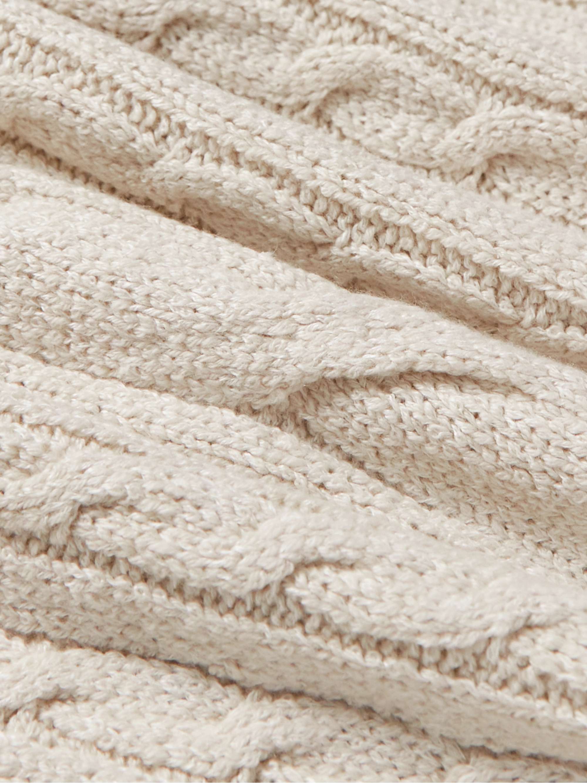 Cable-Knit Baby Cashmere and Linen-Blend Half-Zip Sweater view