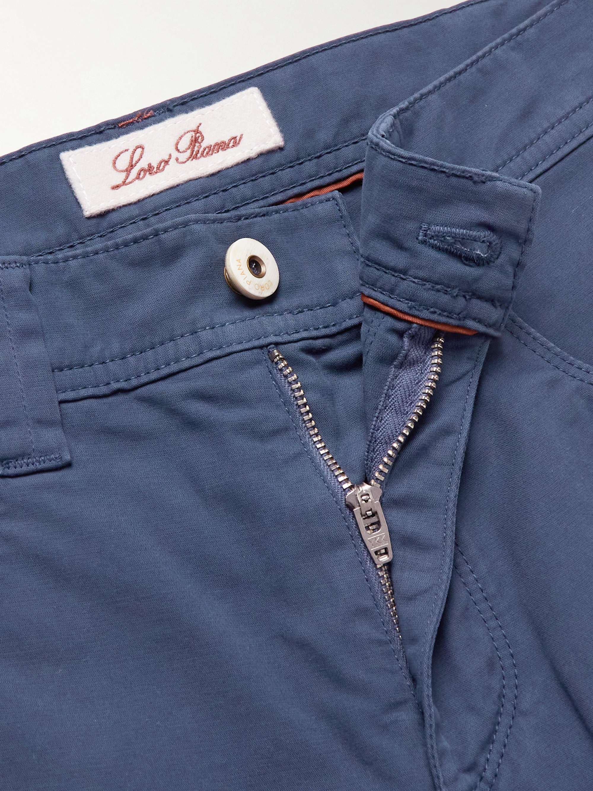Slim-Fit Garment-Dyed Cotton-Blend Trousers view