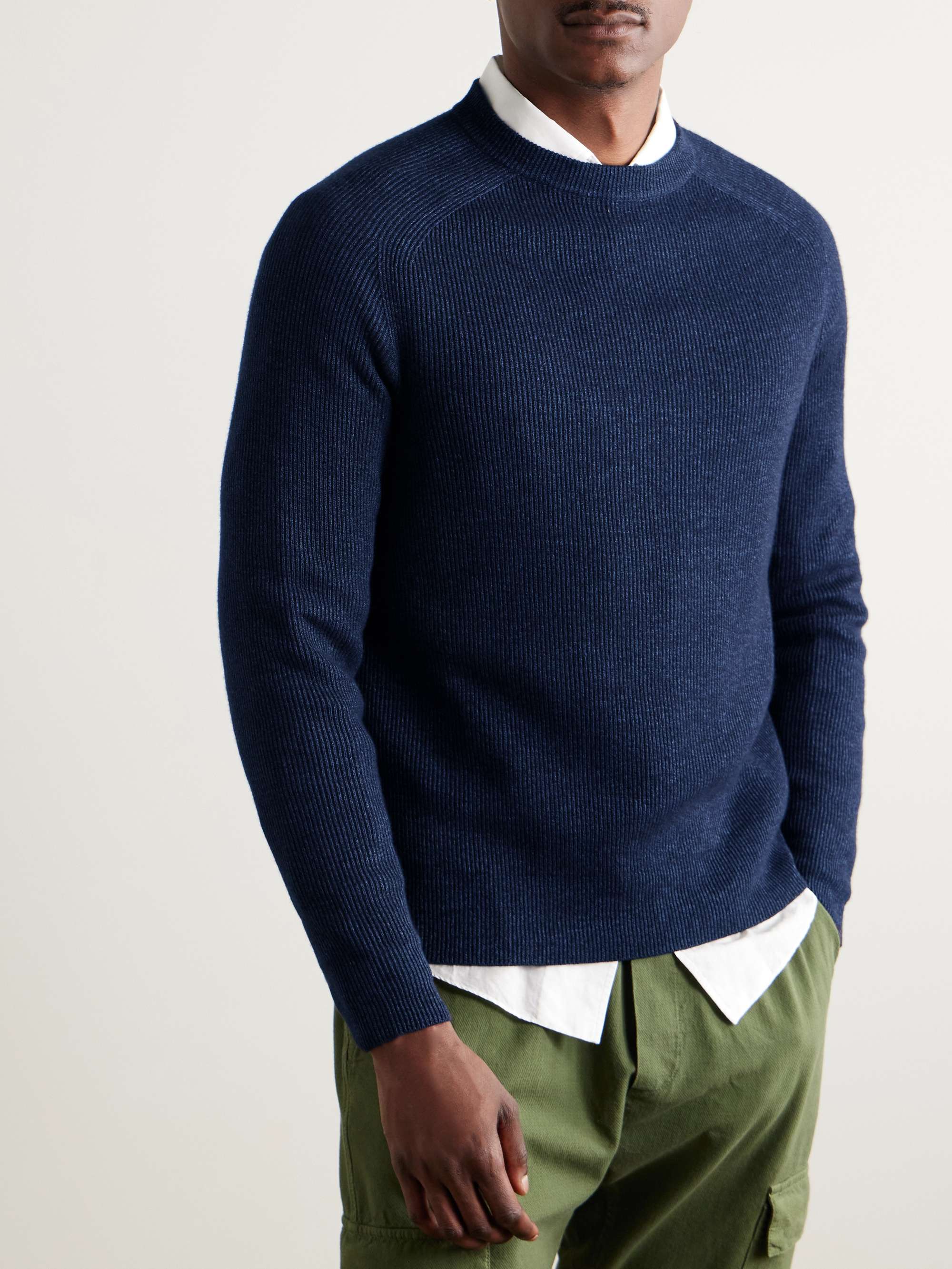 Ribbed Cashmere, Linen and Silk-Blend Sweater view