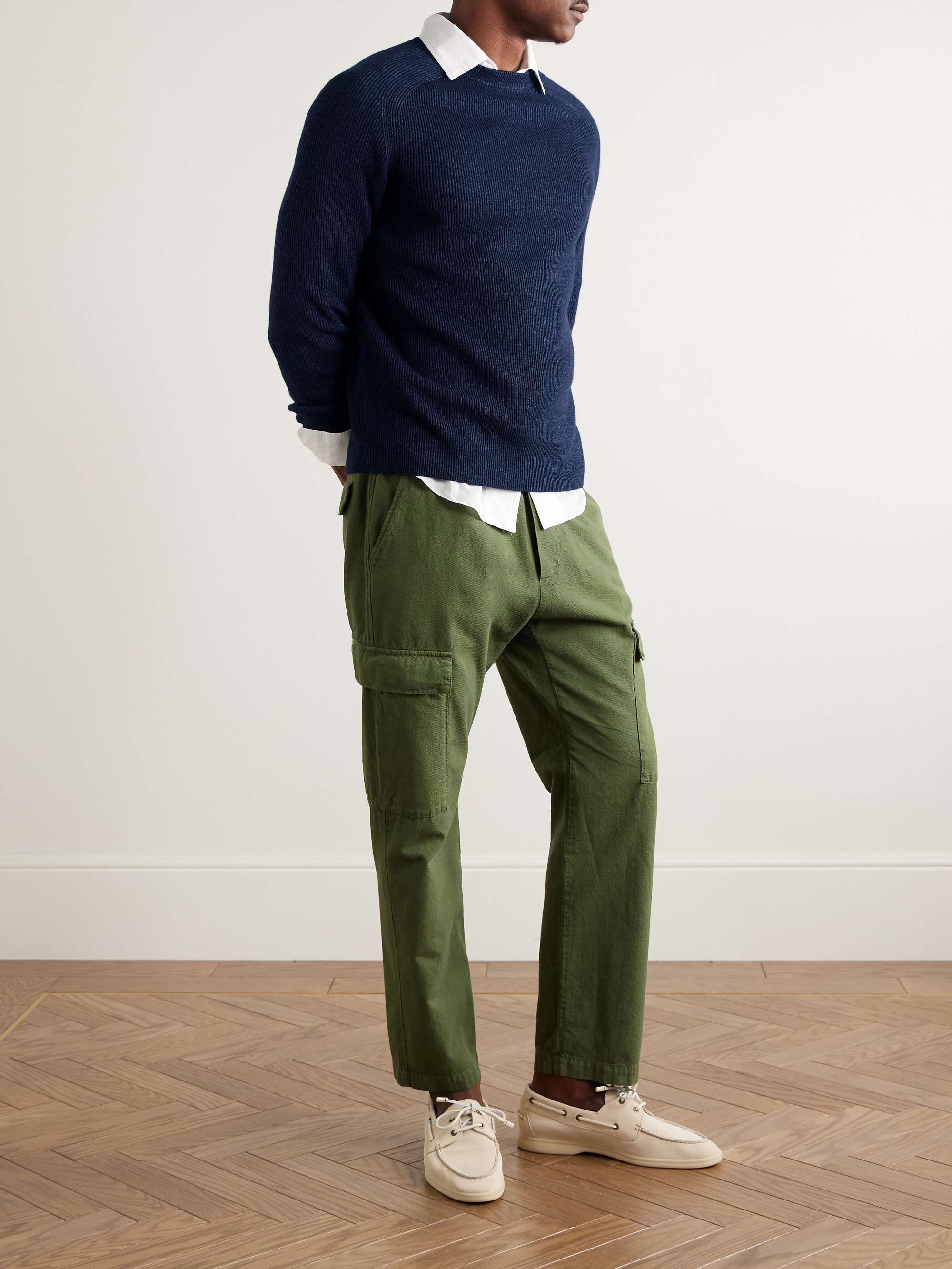 Ribbed Cashmere, Linen and Silk-Blend Sweater view