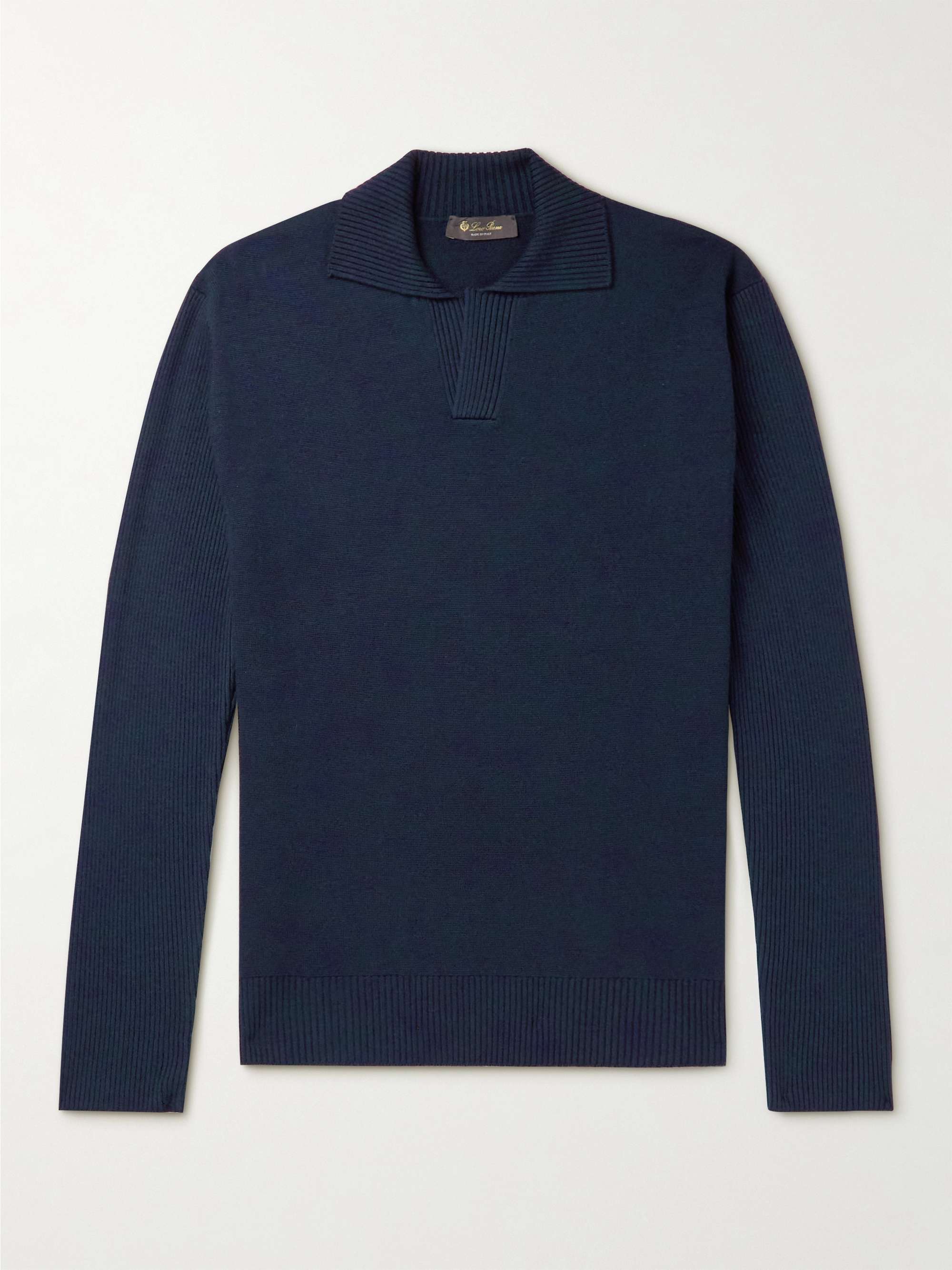 Cashmere and Silk-Blend Polo Shirt view