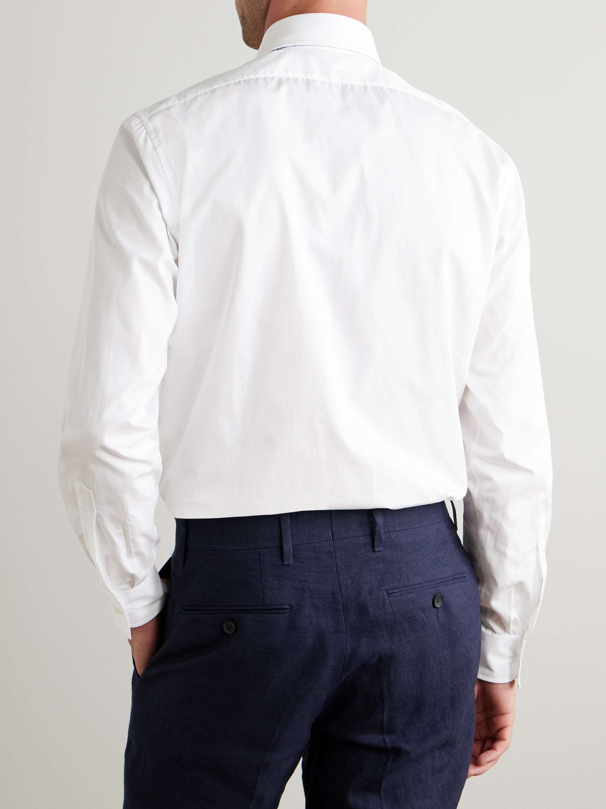 White Slim-Fit Cotton Shirt view