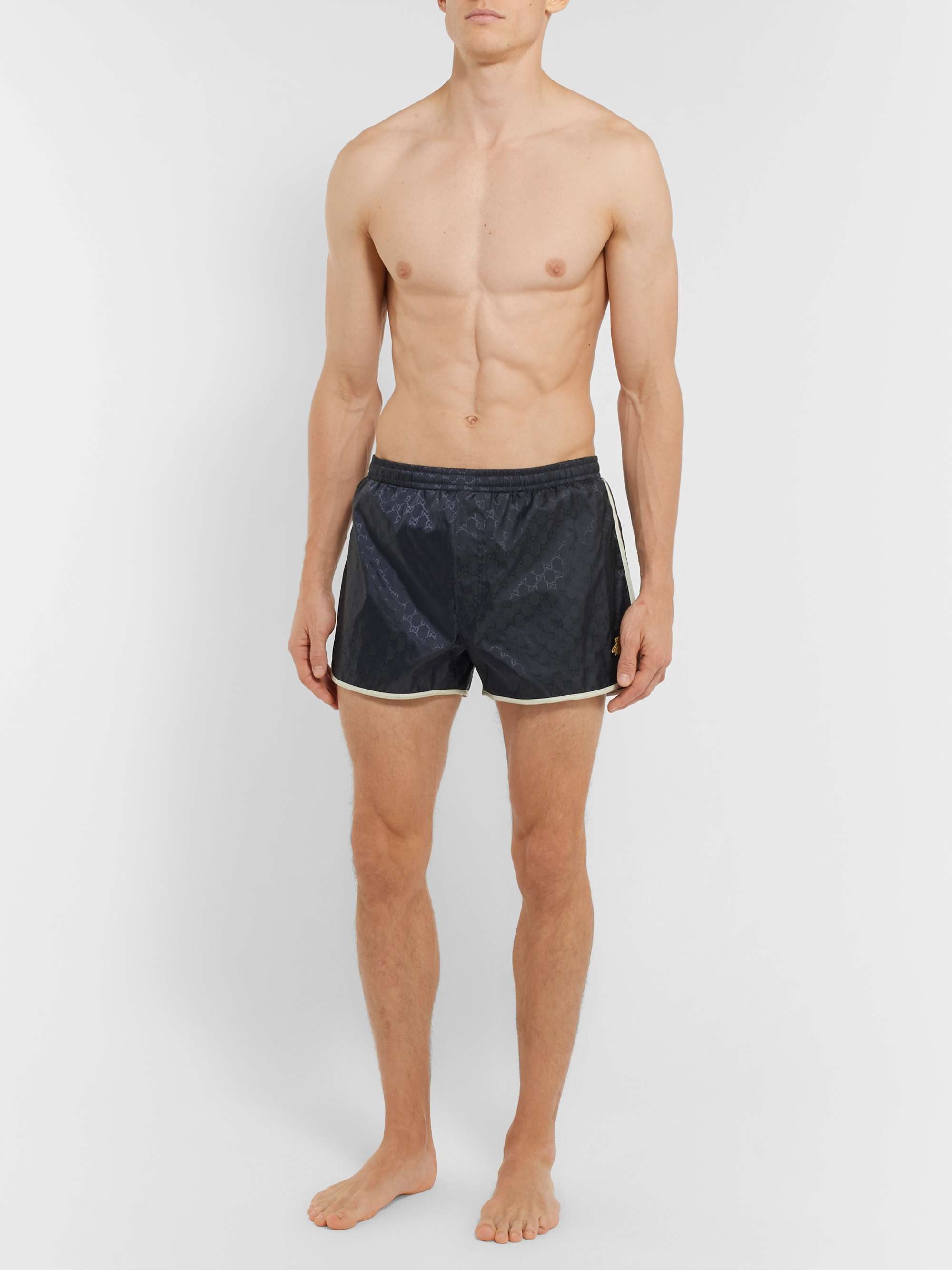 Short-Length Embroidered Jacquard Swim Shorts view