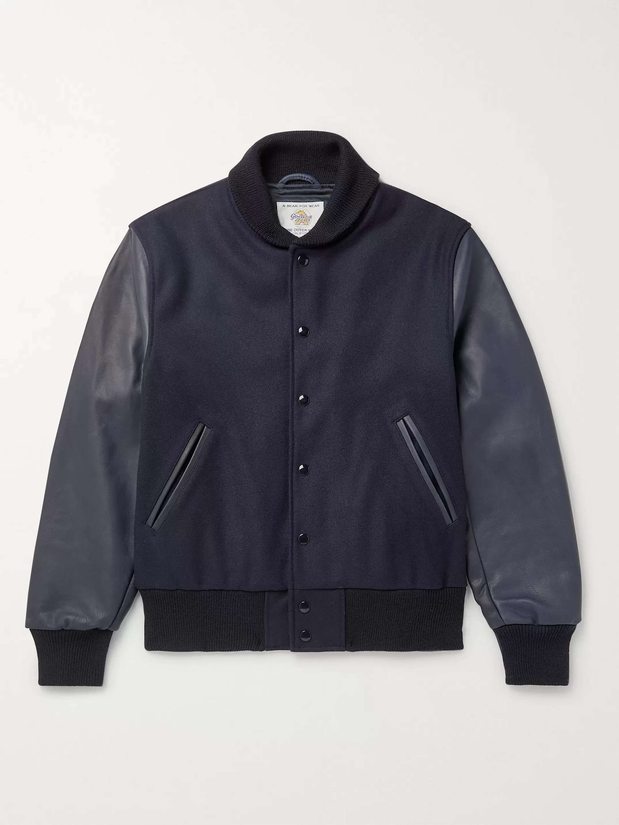 The Albany Wool-Blend and Leather Varsity Jacket view