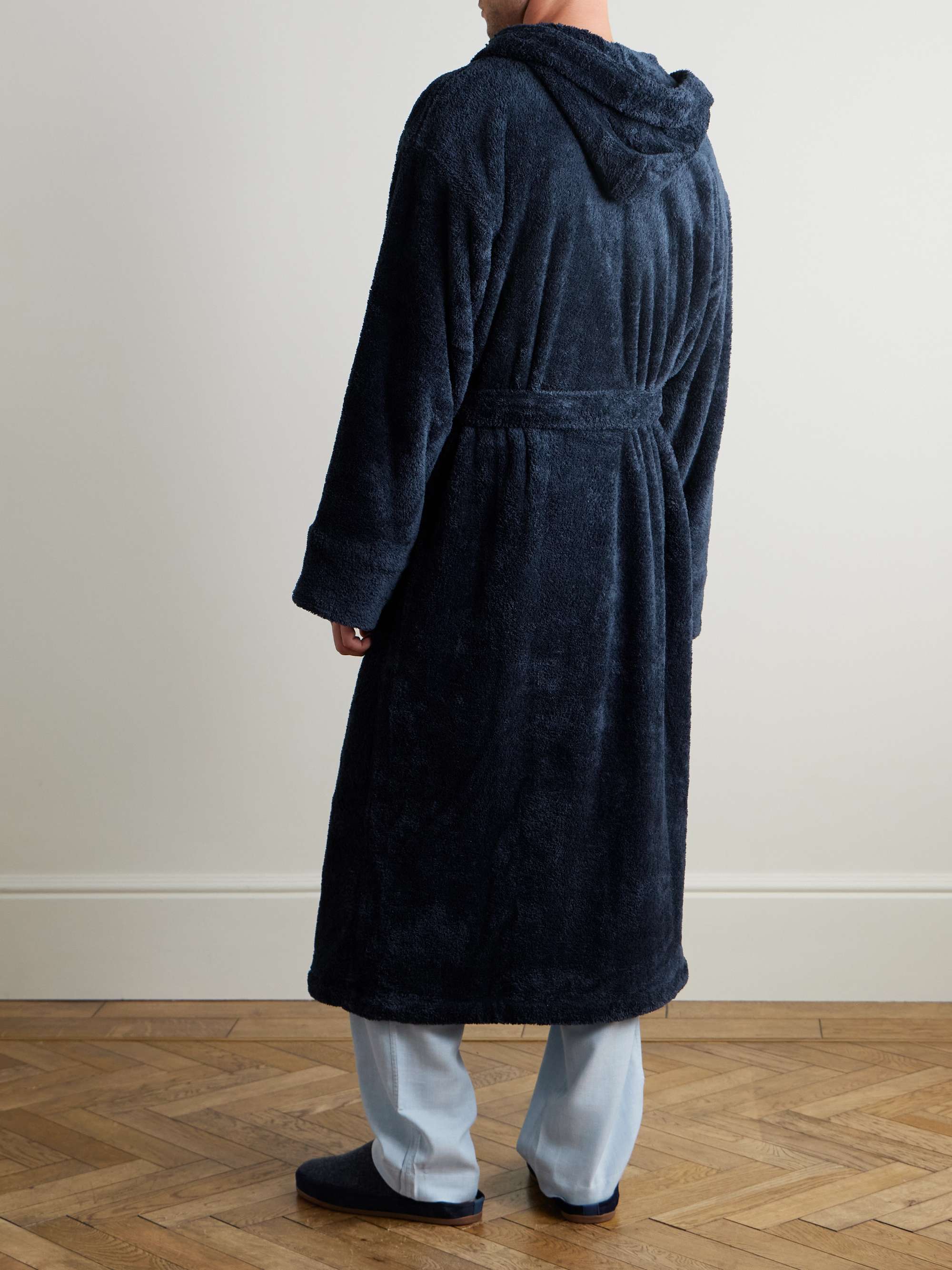 Logo-Embroidered Fleece Hooded Robe view