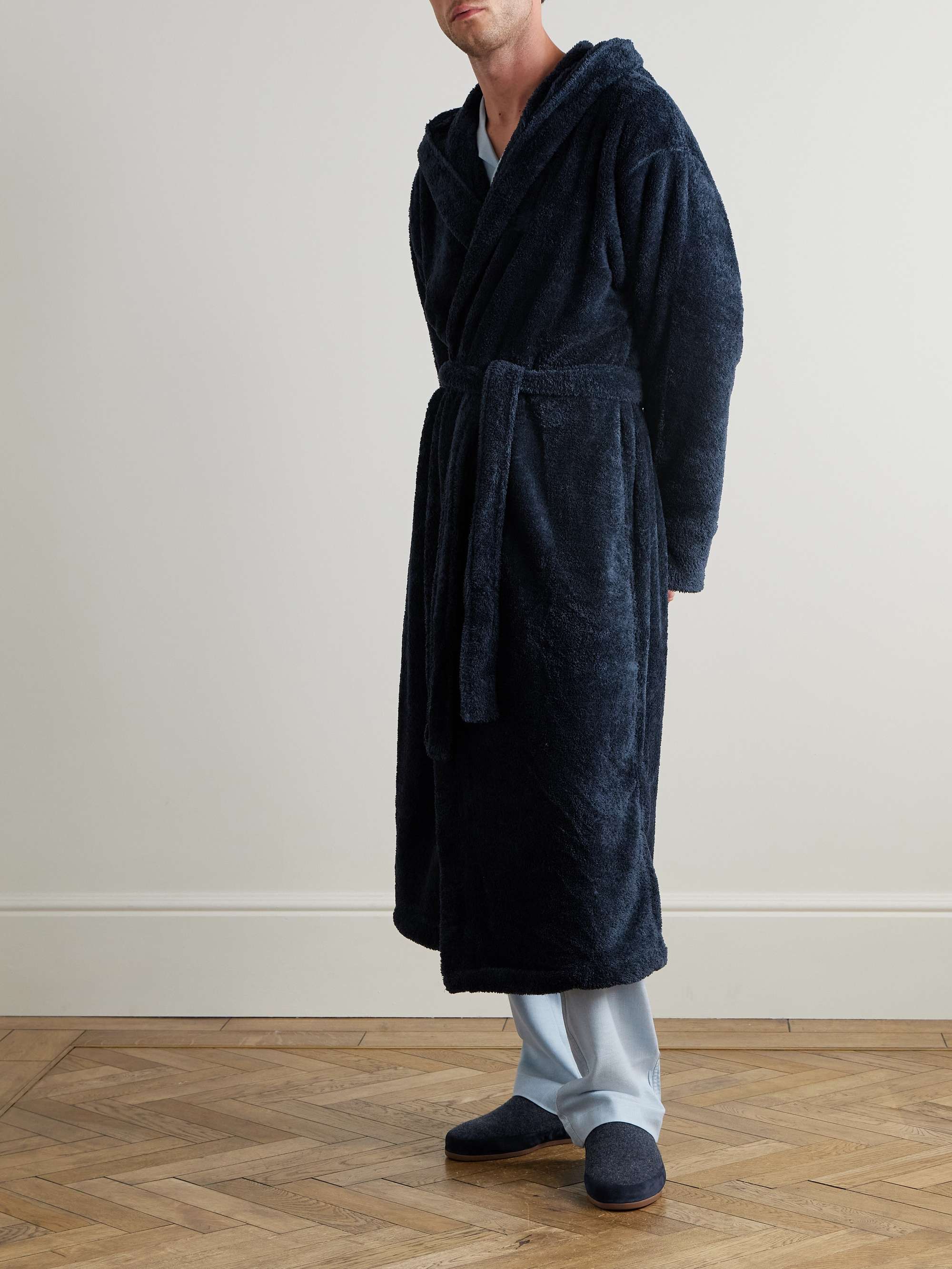 Logo-Embroidered Fleece Hooded Robe view