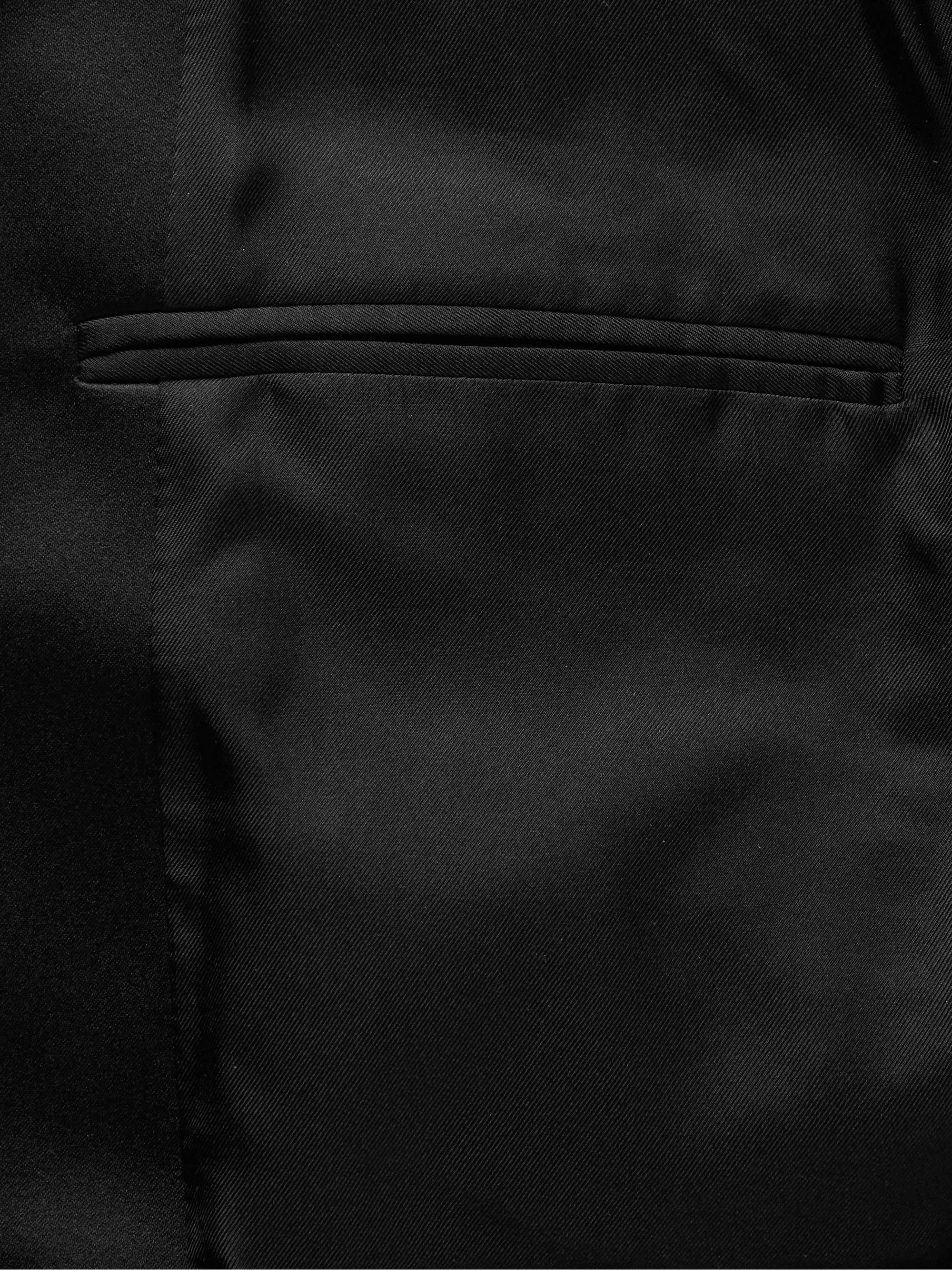 Slim-Fit Satin-Trimmed Wool Blazer view