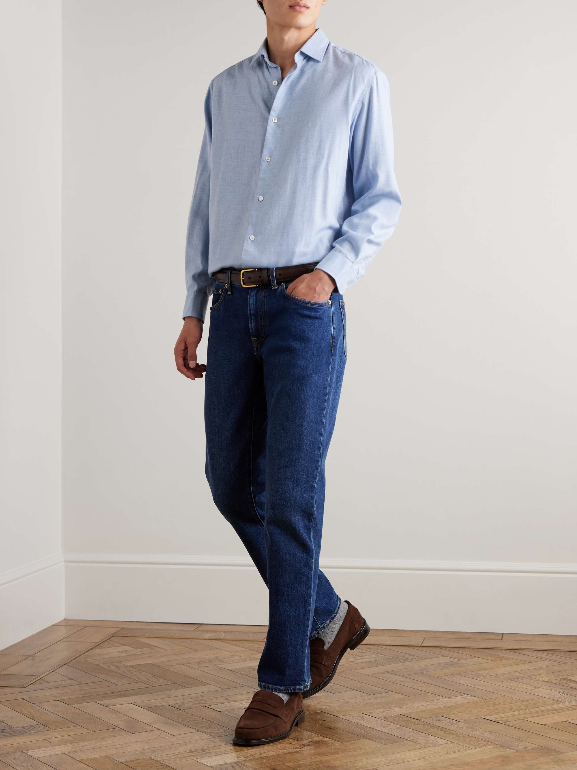 Cotton and Wool-Blend Shirt view
