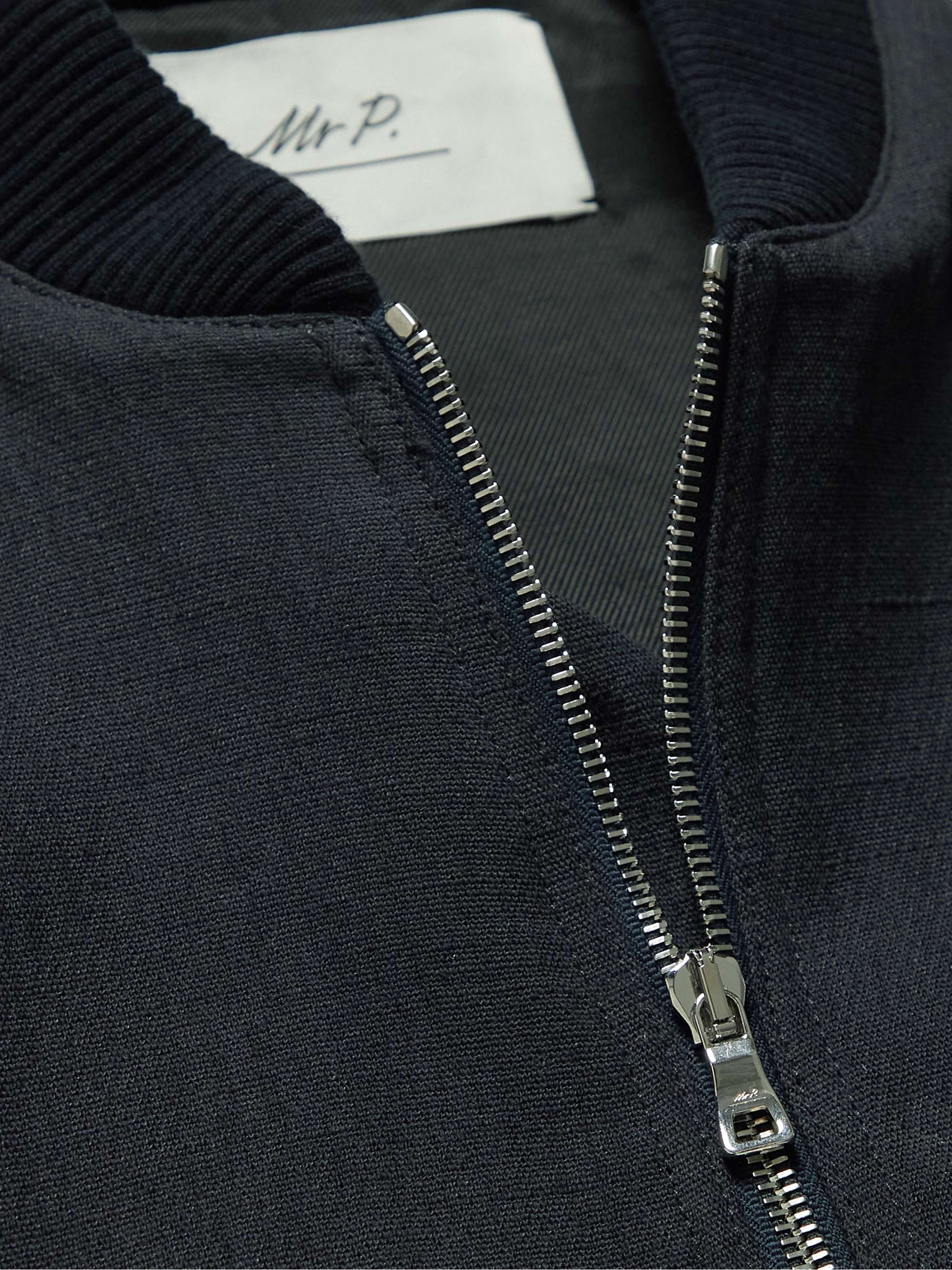 Textured Cotton and Linen-Blend Bomber Jacket view