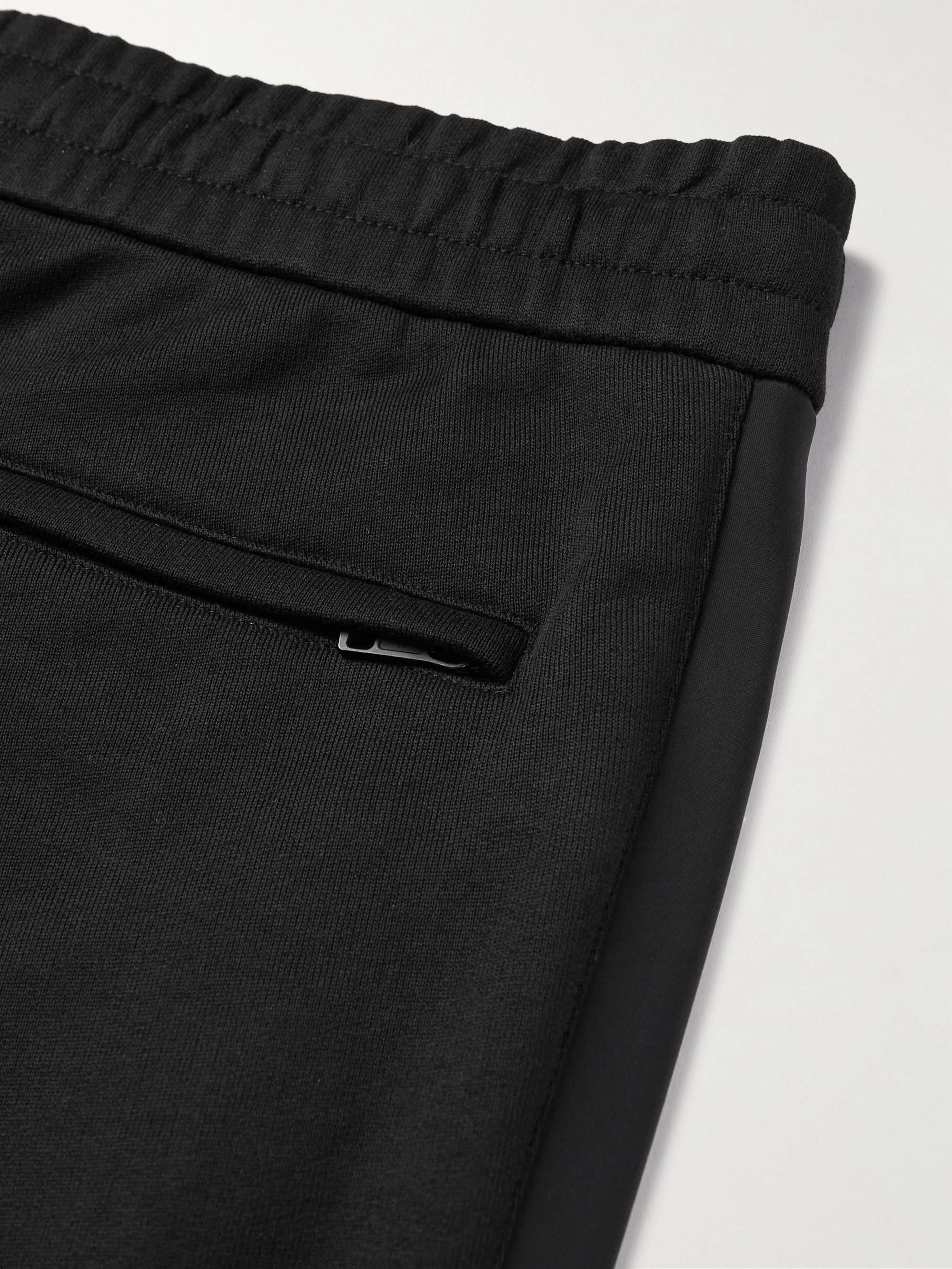 Slim-Fit Logo-Print Shell-Trimmed Cotton-Jersey Sweatpants view